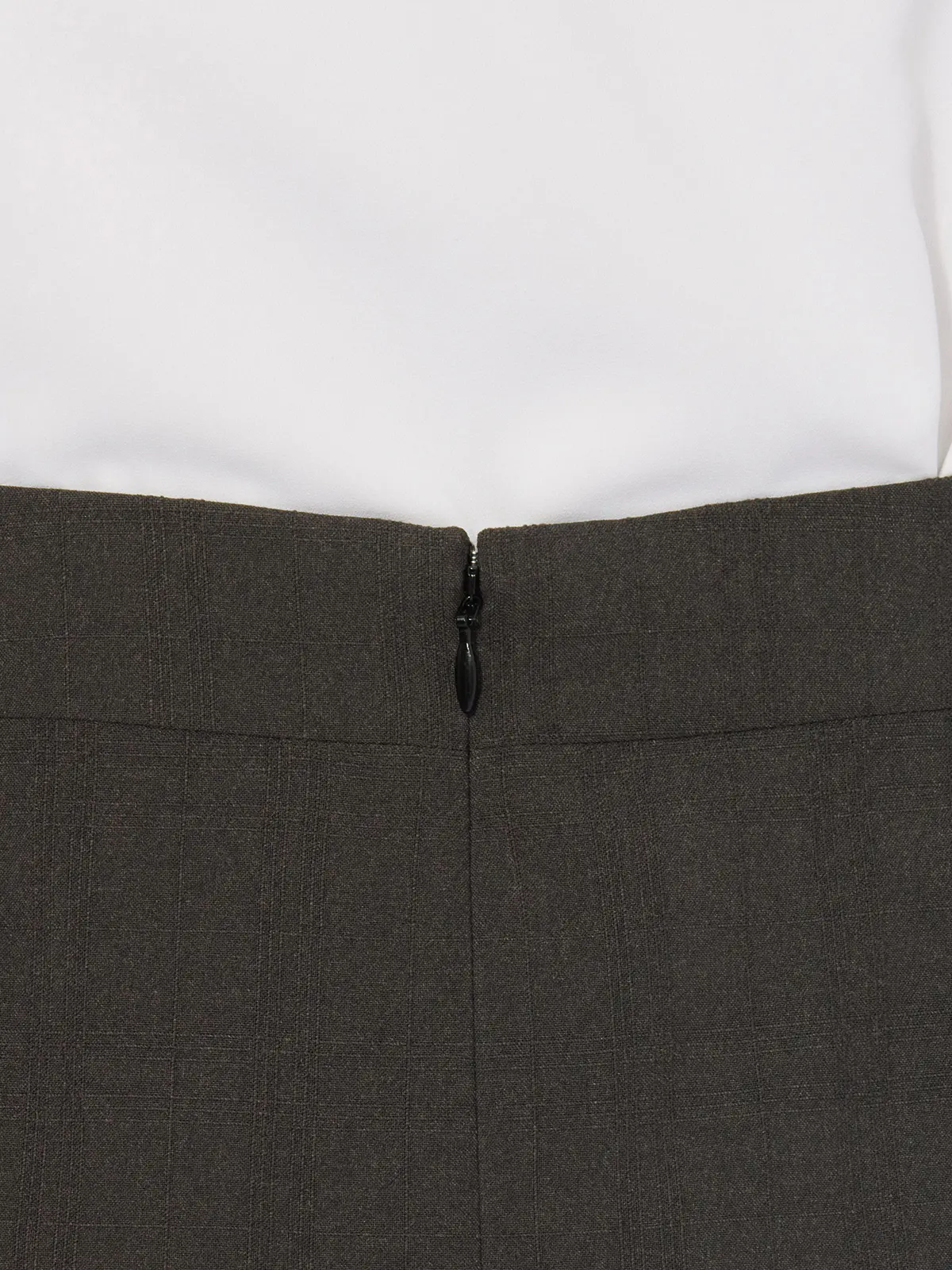 フレアスカート／ウォッシャブル／ストレッチ／ポリエステル／シャドーチェック グレー 36(7号）