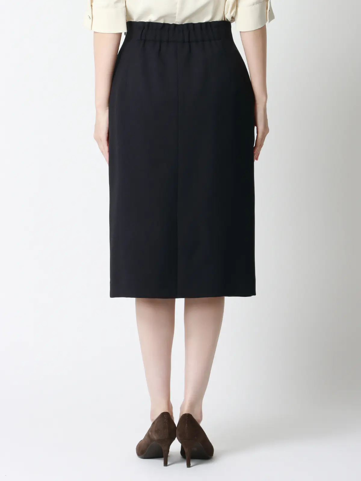 タイトスカート／ウォッシャブル／ストレッチ／ウールライクポリエステル／無地 パープル 36(7号）