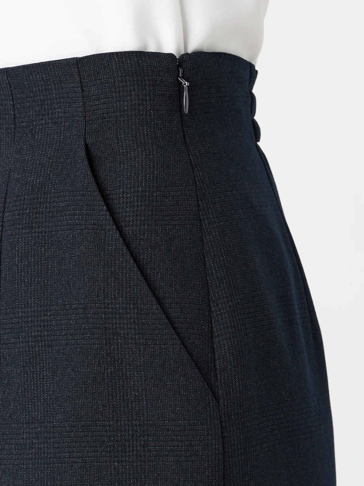 タイトスカート/ウォッシャブル/ストレッチ/グレンチェック/Suit Buffet ネイビー 36(7号)