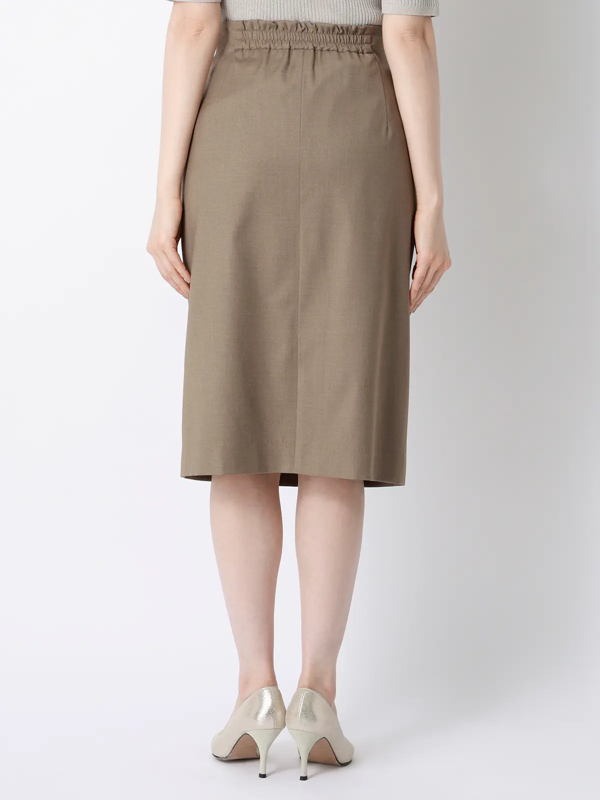 タイトスカート／Carreman／ウォッシャブル／接触冷感／TRストレッチ／無地 ベージュ 36(7号）