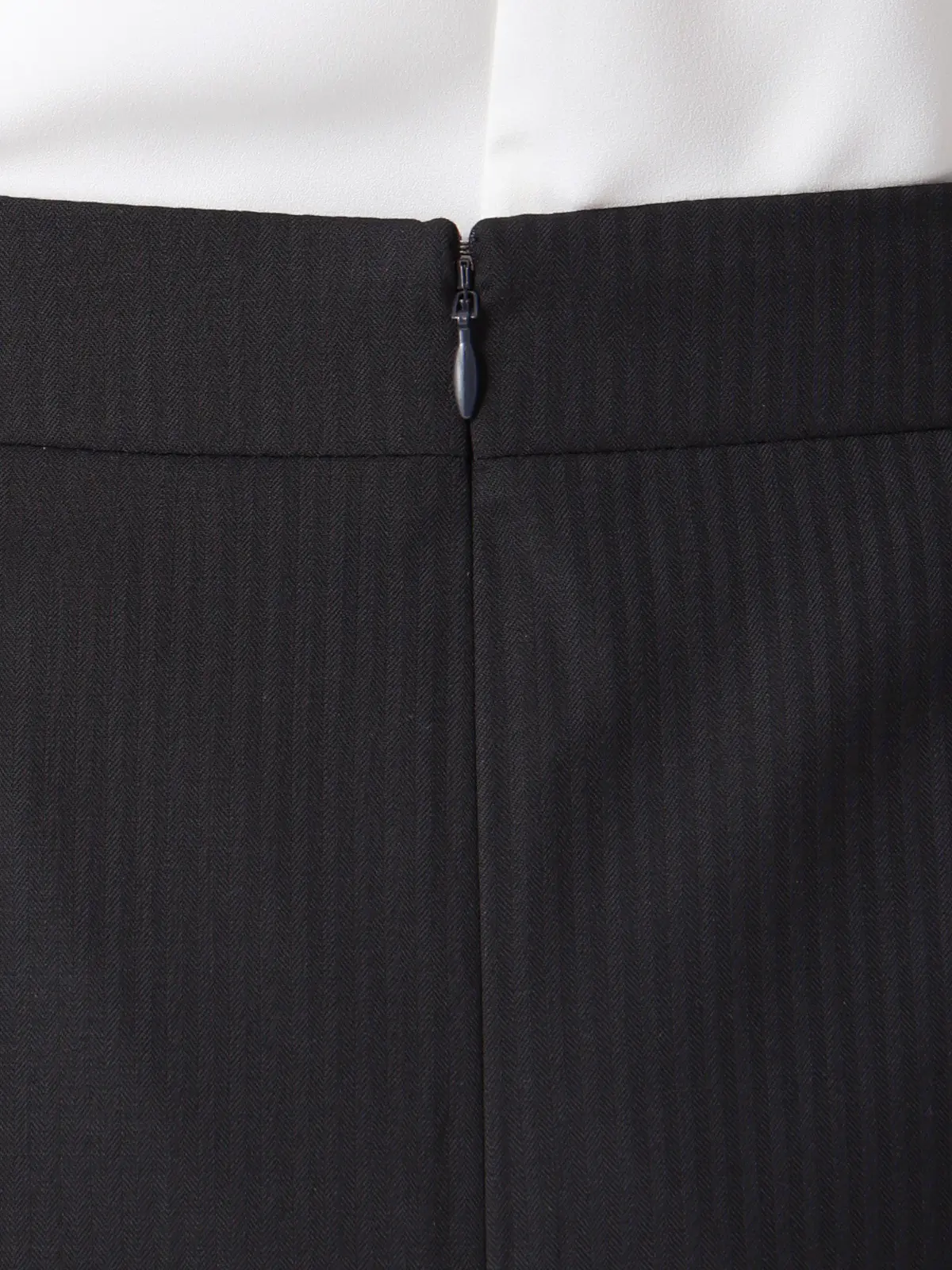 フレアスカート／ウォッシャブル／ストレッチ／ウールブレンド／シャドーストライプ ネイビー 34(5号）