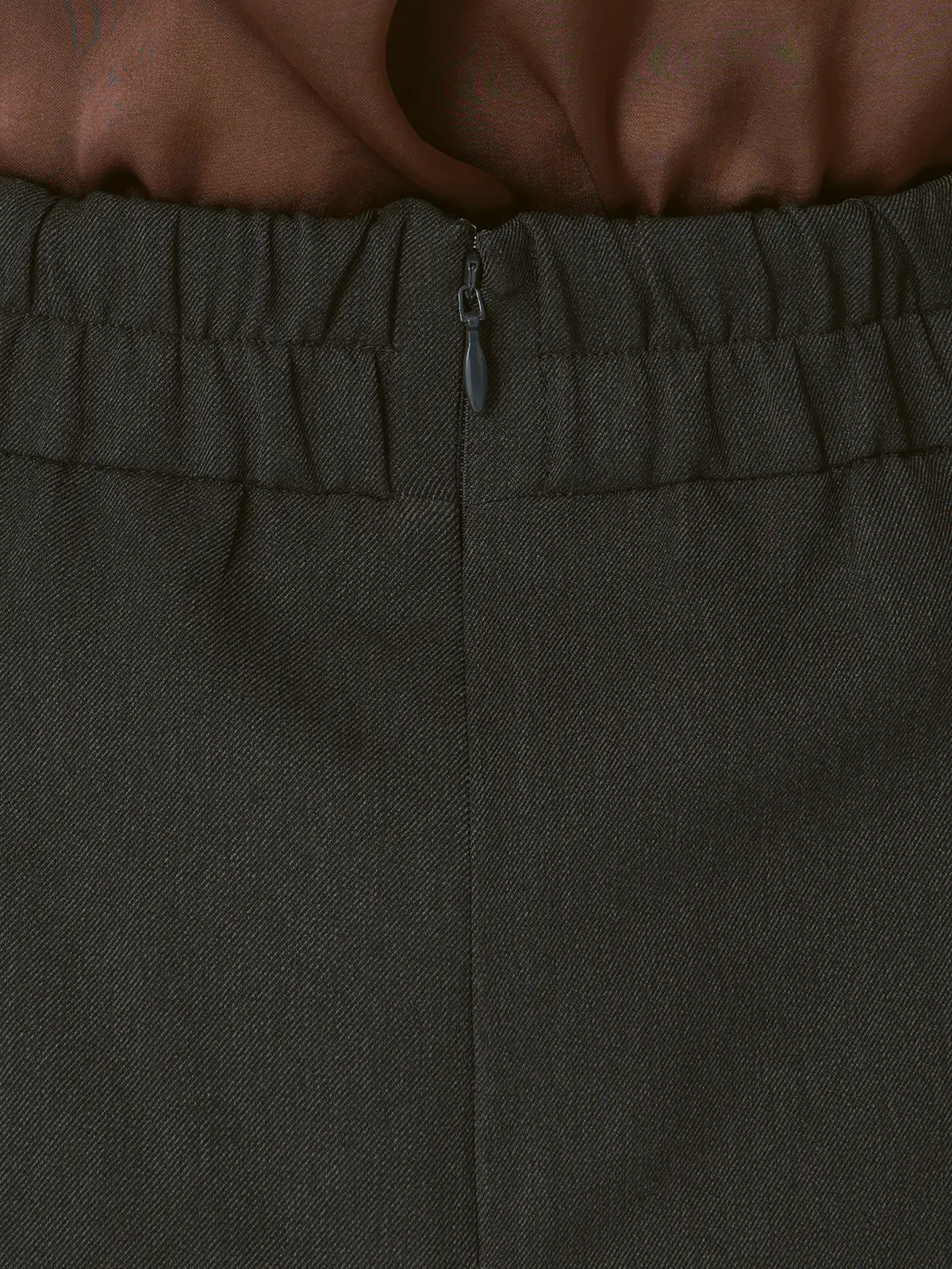 ロングタイトスカート／ウォッシャブル／ストレッチ／シャンブレーツイル／無地／anysy グレー 36(7号）