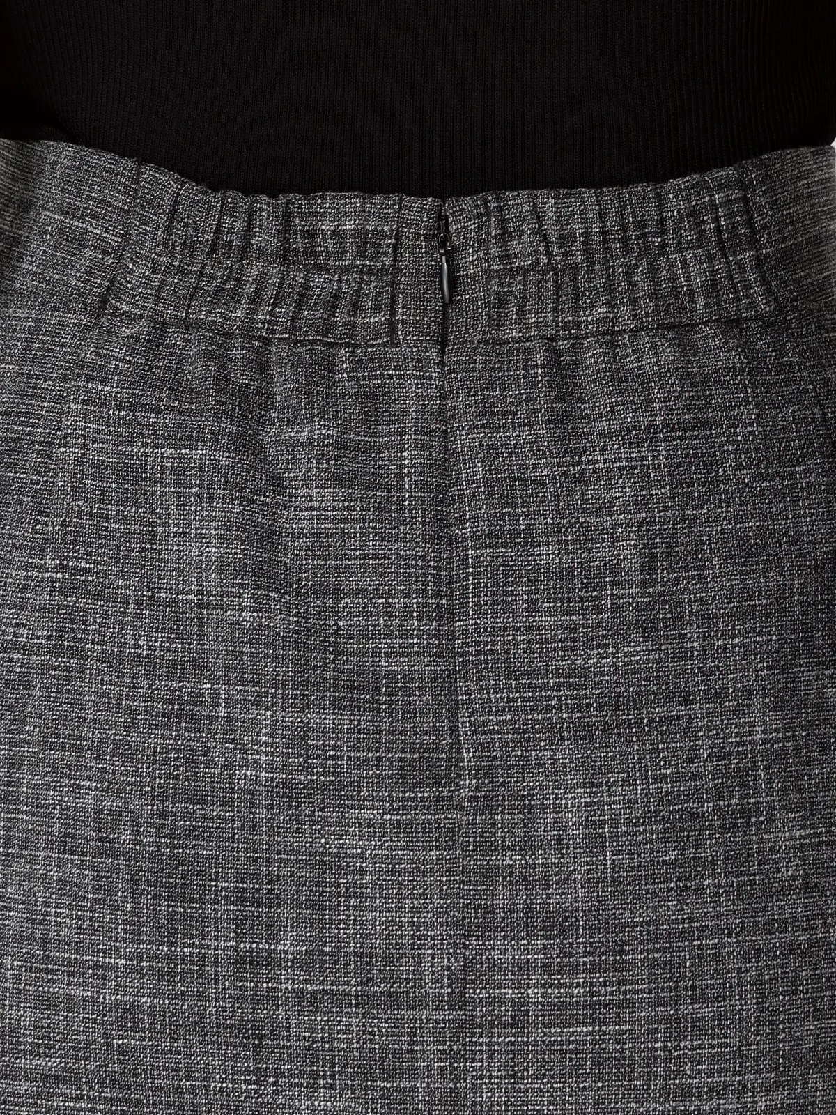 ロングタイトスカート/ウォッシャブル/ストレッチ/スラブシャンブレー/織柄/anysy ブラック 36(7号)