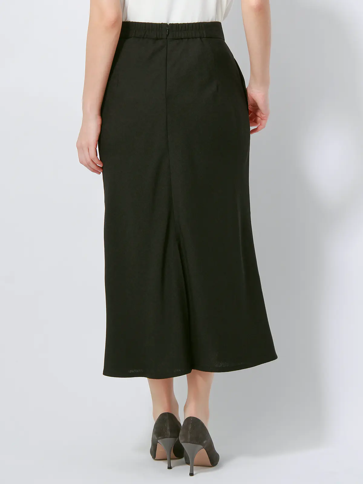 【訳アリ商品】フレアスカート/ウォッシャブル/抗菌/防臭/スラブオックスストレッチ/無地 ブラック 38(9号)
