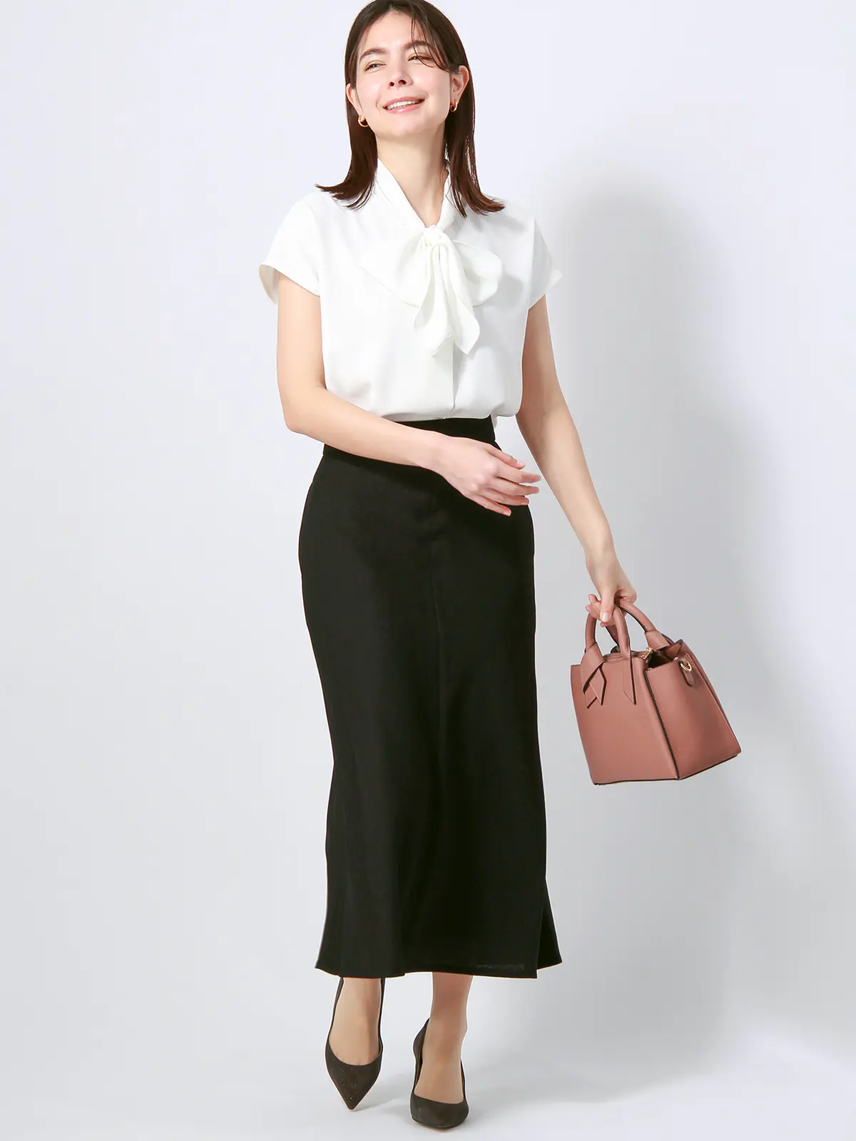 【訳アリ商品】フレアスカート/ウォッシャブル/抗菌/防臭/スラブオックスストレッチ/無地 ブラック 38(9号)