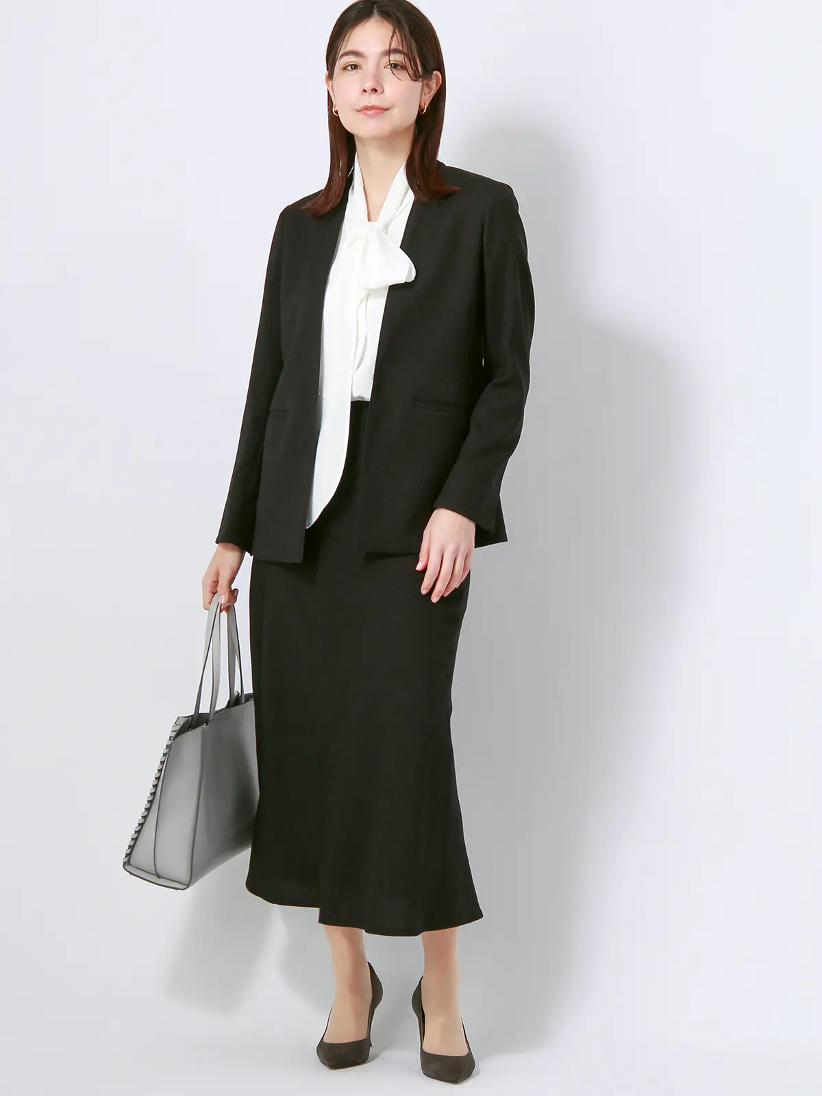 【訳アリ商品】フレアスカート/ウォッシャブル/抗菌/防臭/スラブオックスストレッチ/無地 ブラック 38(9号)