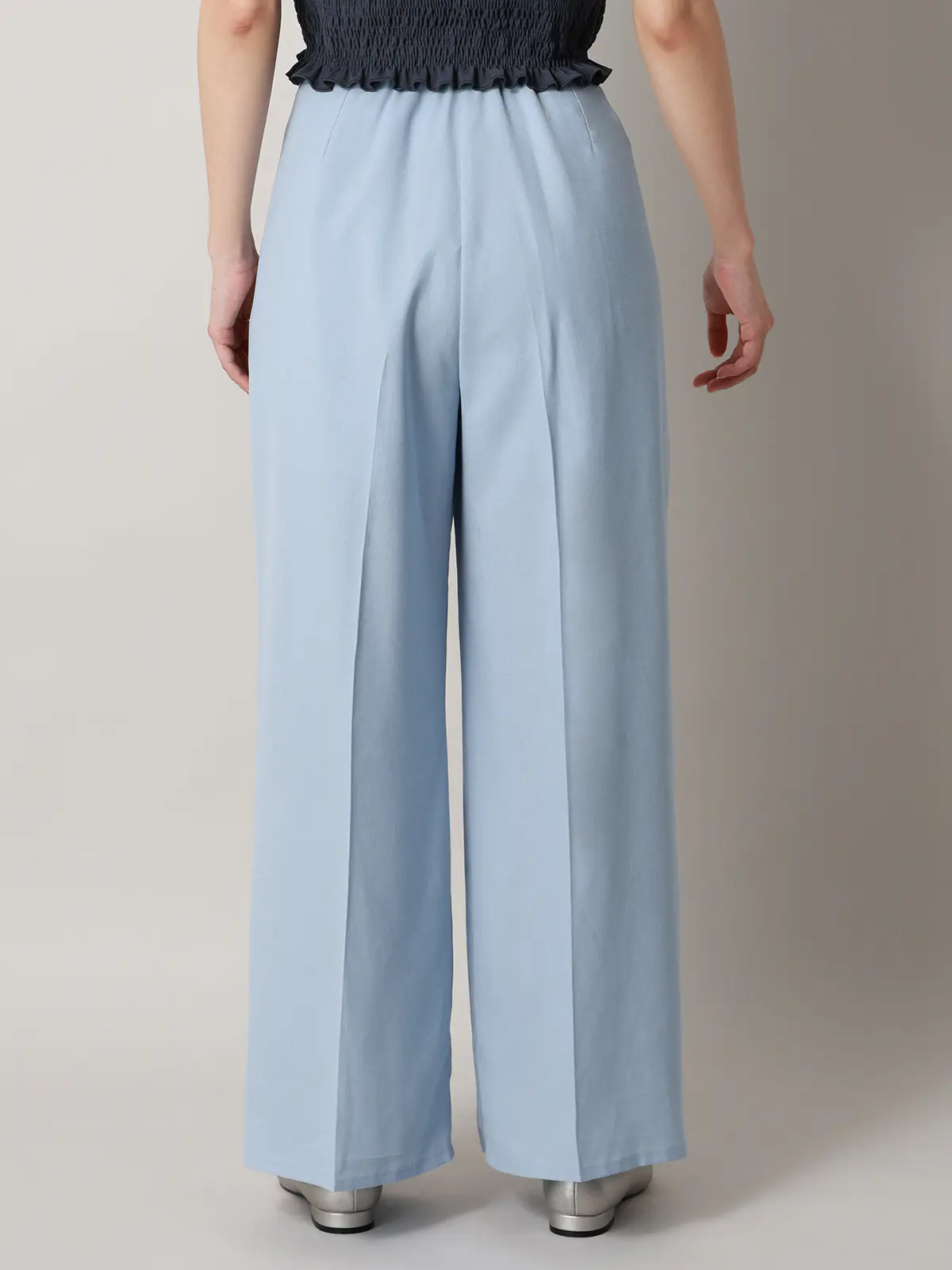 【2／23　23:59までWEB先行販売中】CIS．／タックワイドパンツ／無地 サックス 34(5号）