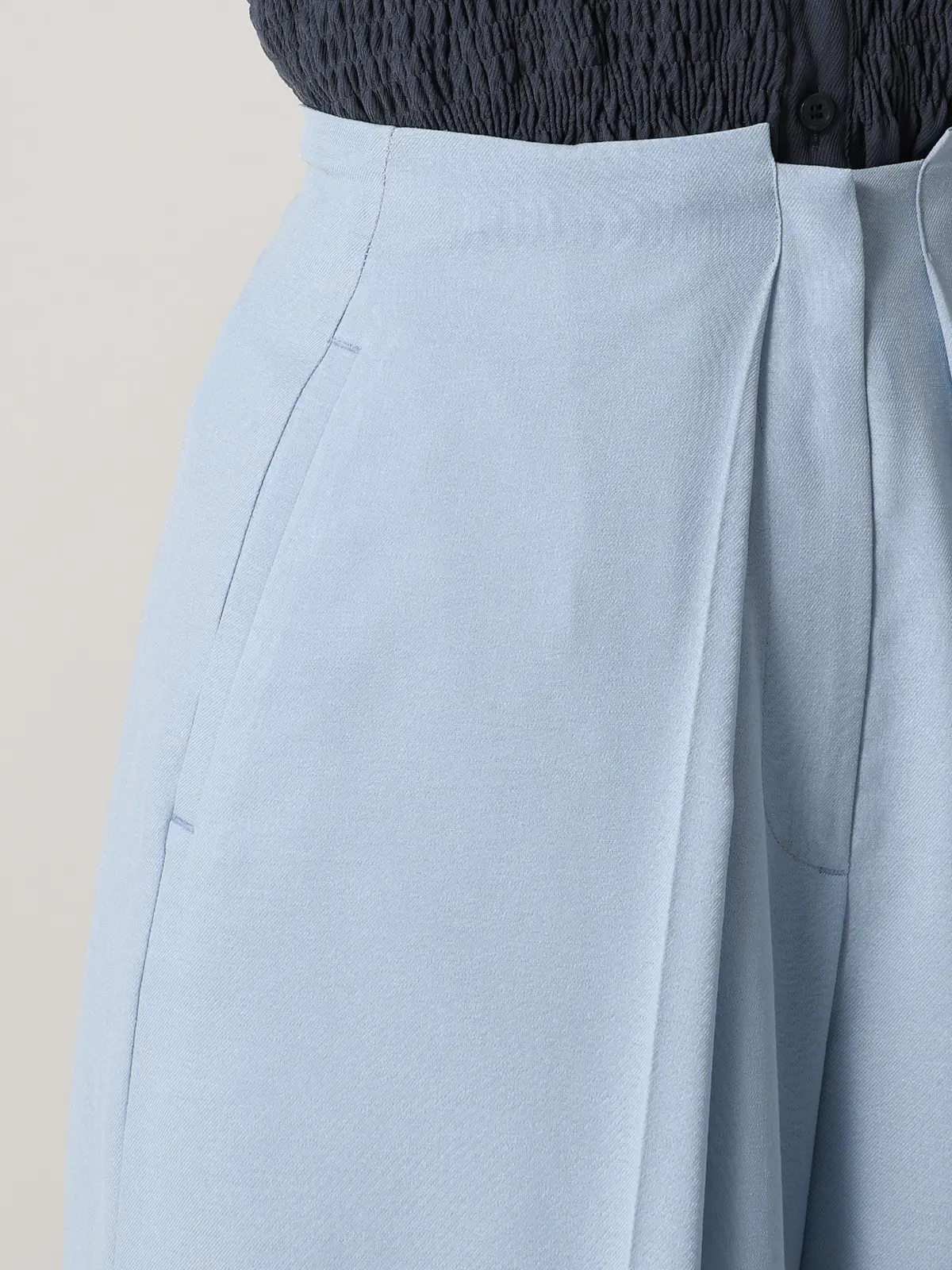 【2／23　23:59までWEB先行販売中】CIS．／タックワイドパンツ／無地 サックス 34(5号）