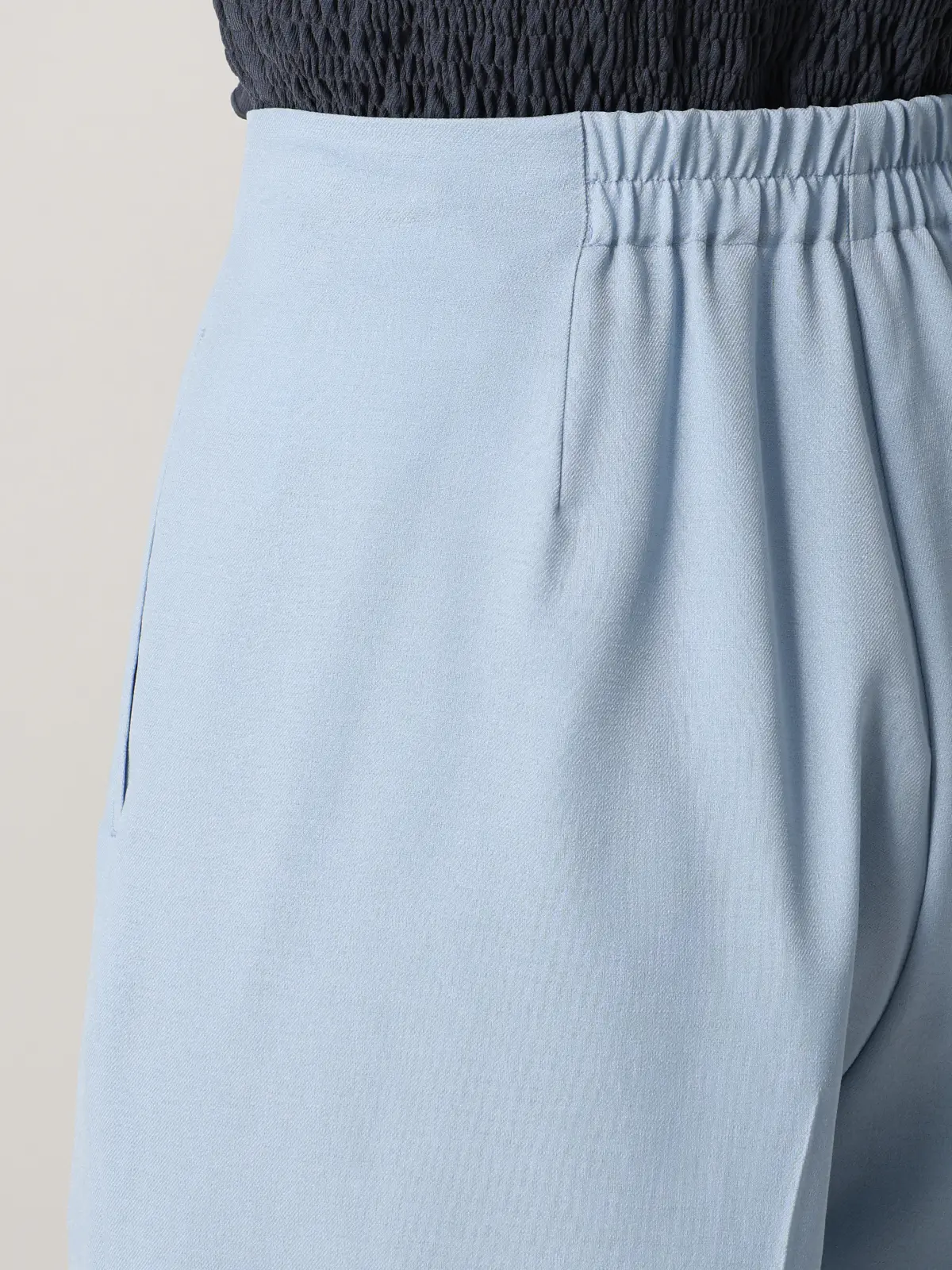 【2／23　23:59までWEB先行販売中】CIS．／タックワイドパンツ／無地 サックス 34(5号）