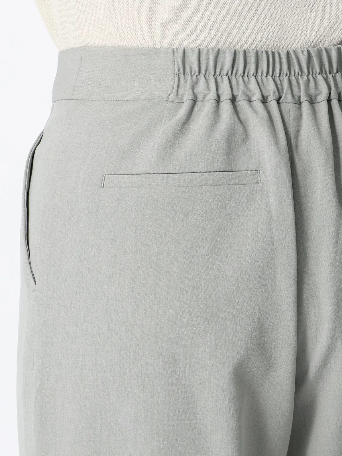 CHANTOWA／タックワイドパンツ／ウォッシャブル／接触冷感／リネンライクポリエステル／無地 グリーン 40(11号）