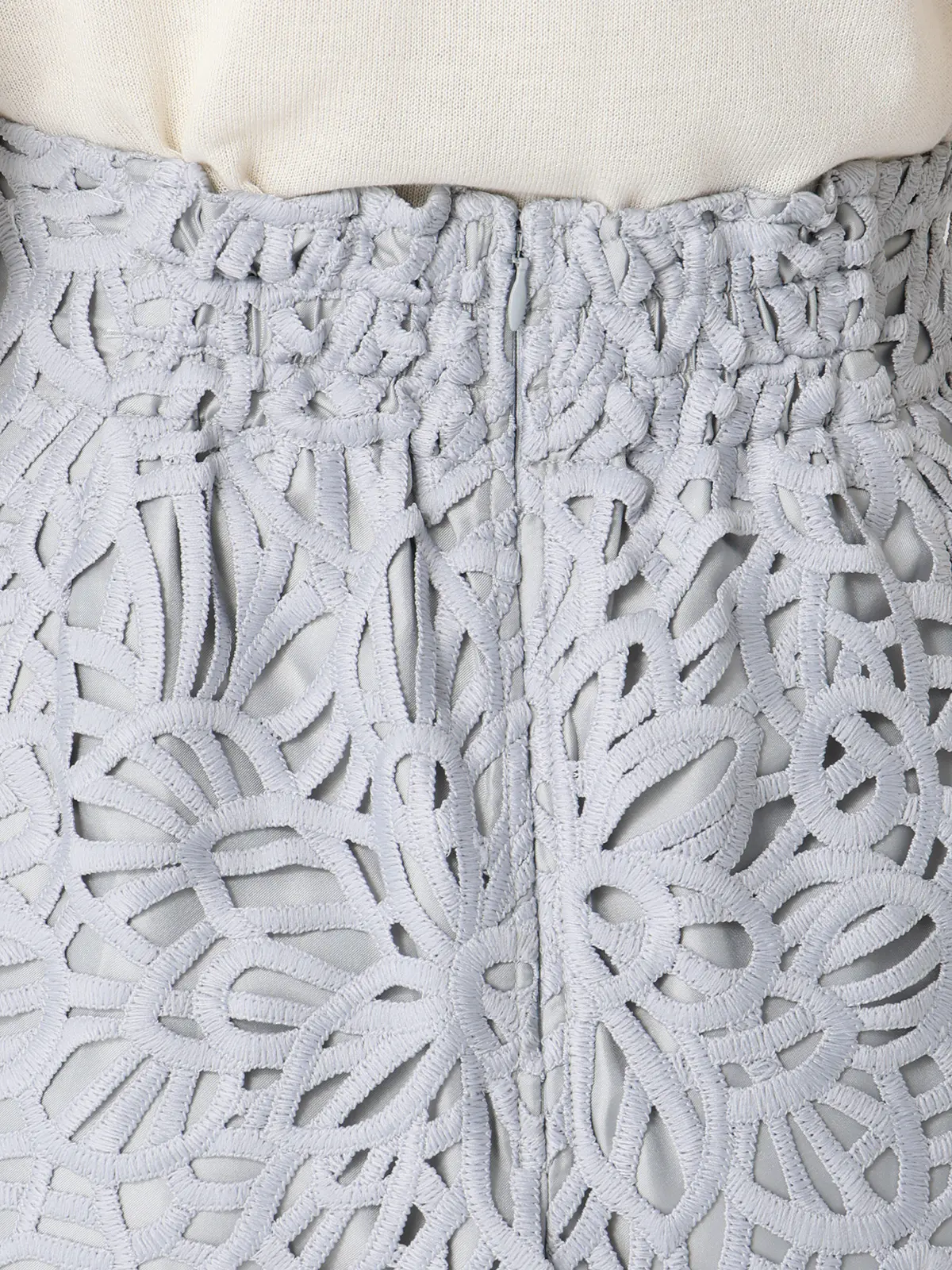 フラワーレースタイトスカート／ハンドウォッシュ／ポリエステル／anysy サックス 38(9号）