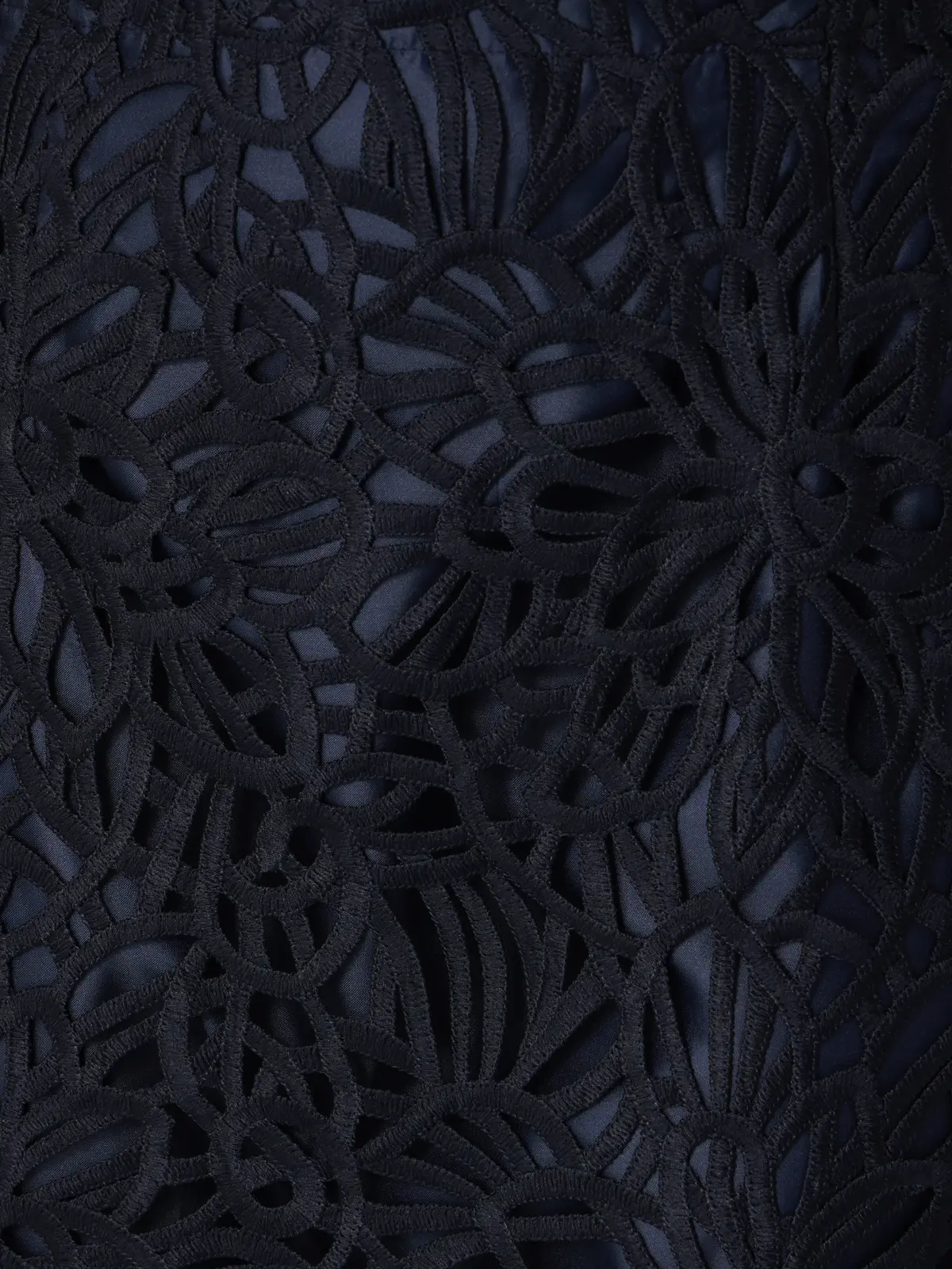 フラワーレースタイトスカート／ハンドウォッシュ／ポリエステル／anysy ネイビー 36(7号）