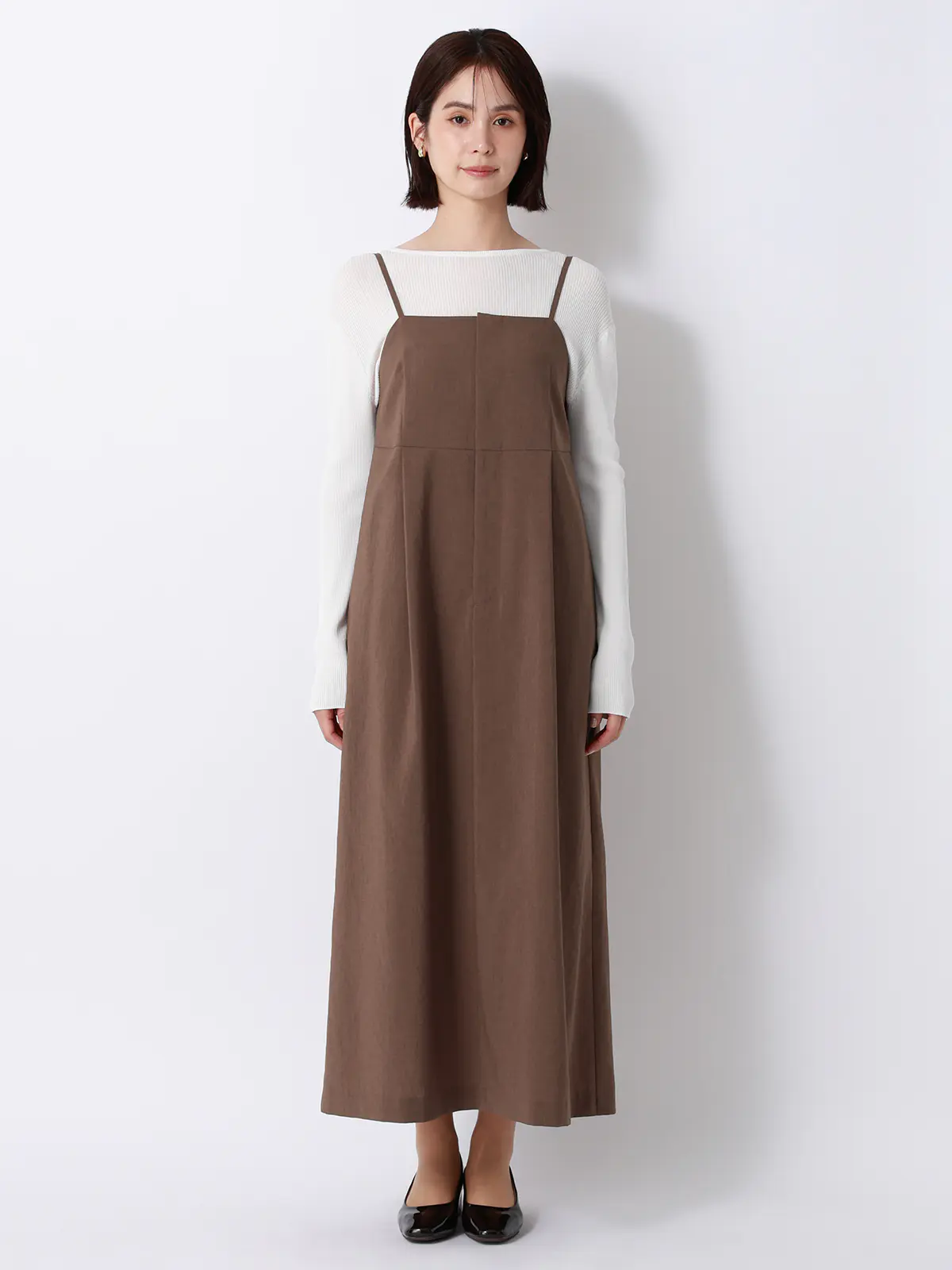 キャミワンピース／ウォッシャブル／UVカット／BREEZE COOL／無地／BIYORI UP ブラウン 38(9号）