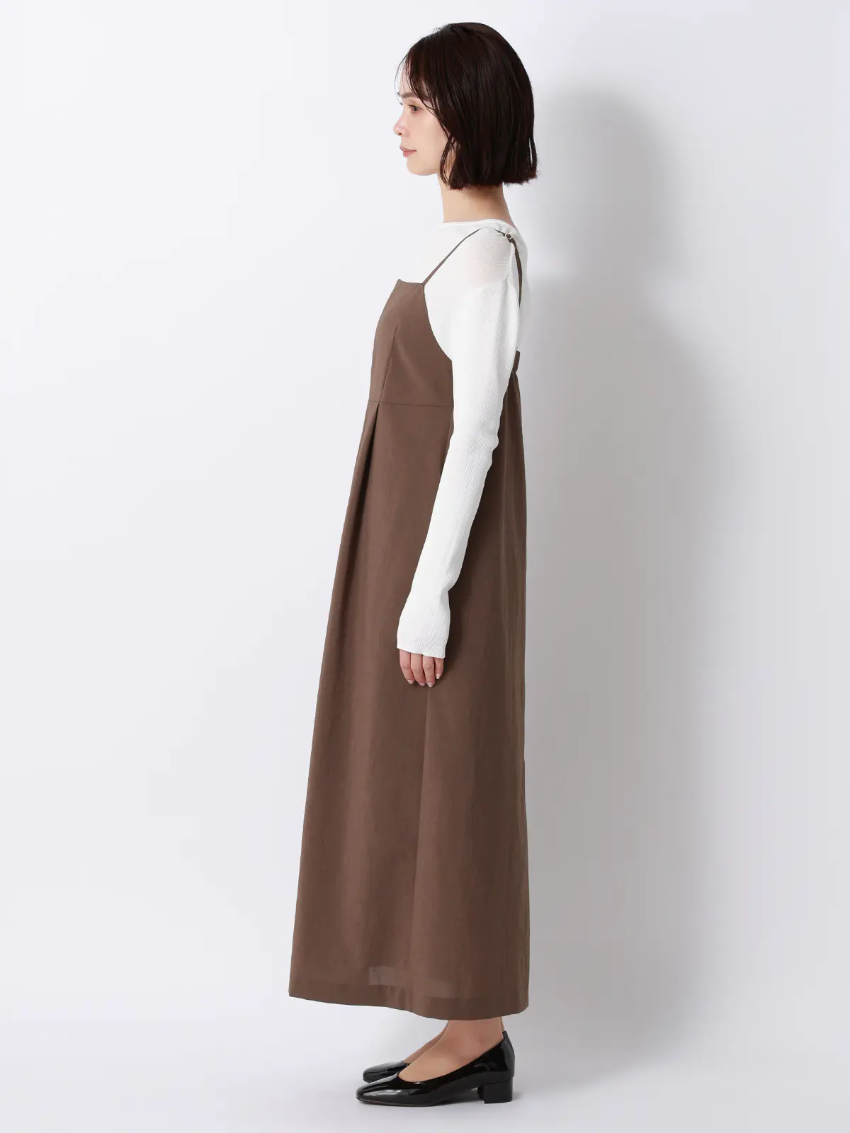 キャミワンピース／ウォッシャブル／UVカット／BREEZE COOL／無地／BIYORI UP ブラウン 38(9号）