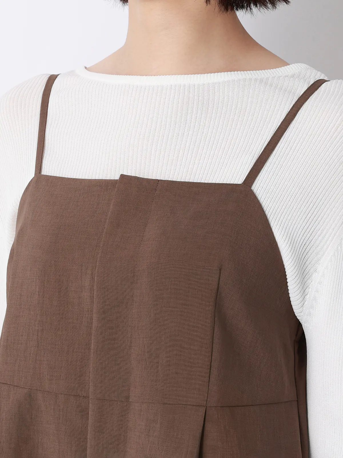 キャミワンピース／ウォッシャブル／UVカット／BREEZE COOL／無地／BIYORI UP ブラウン 38(9号）