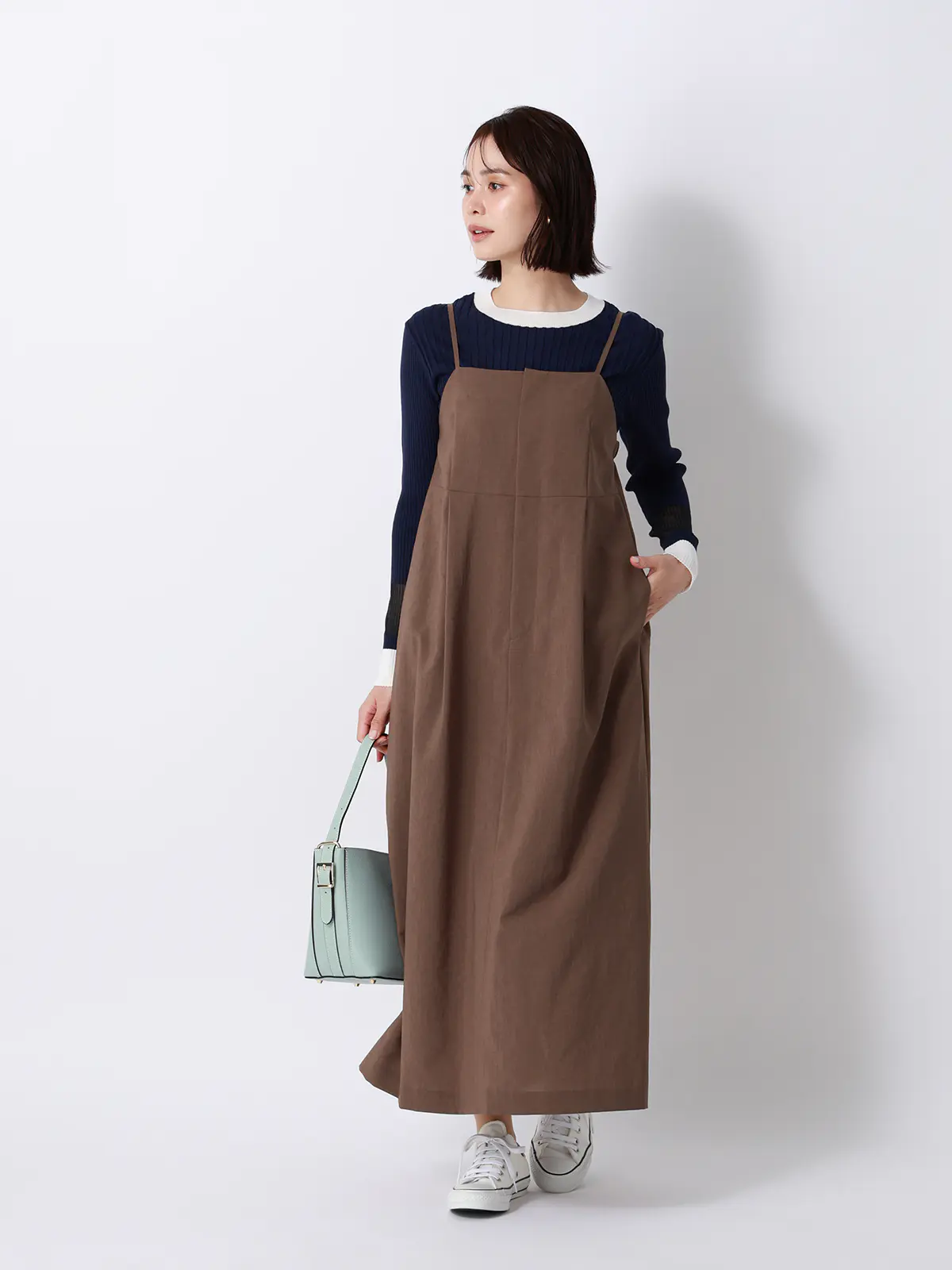 キャミワンピース／ウォッシャブル／UVカット／BREEZE COOL／無地／BIYORI UP ブラウン 38(9号）