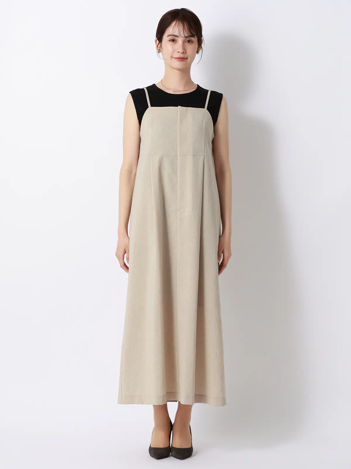 キャミワンピース／ウォッシャブル／UVカット／BREEZE COOL／無地／BIYORI UP ベージュ 38(9号）