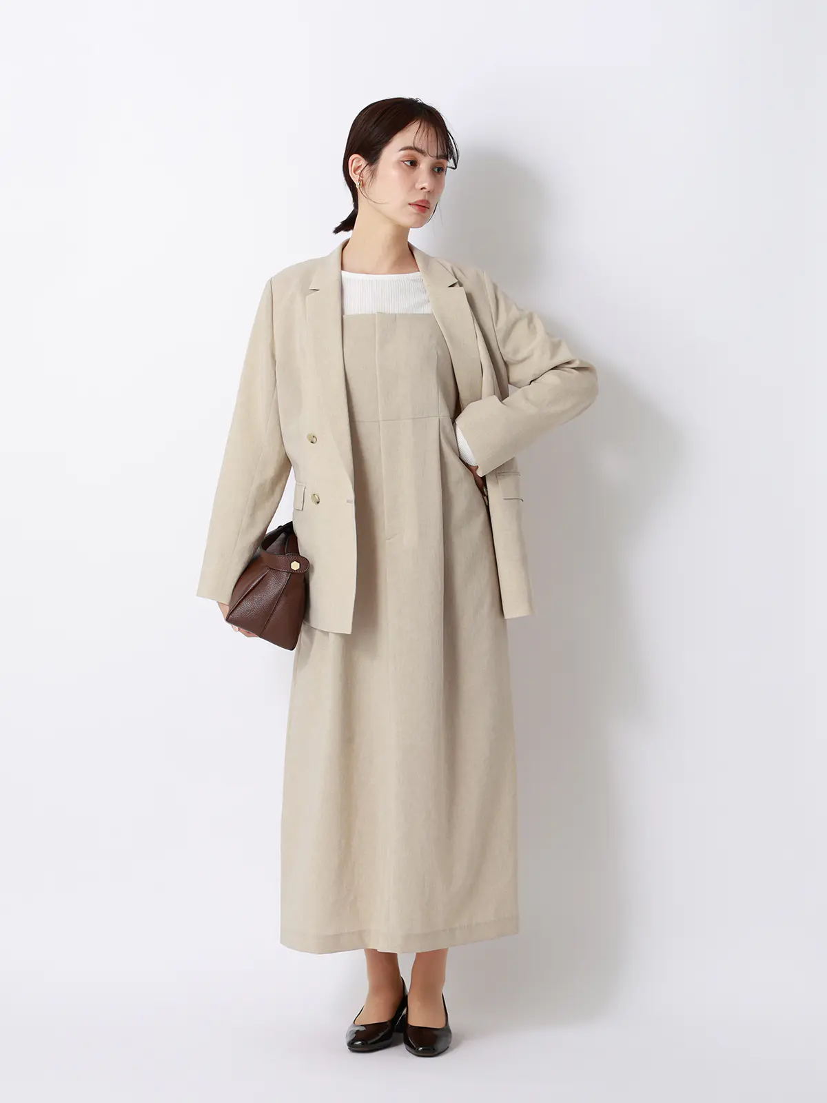 キャミワンピース／ウォッシャブル／UVカット／BREEZE COOL／無地／BIYORI UP ベージュ 38(9号）