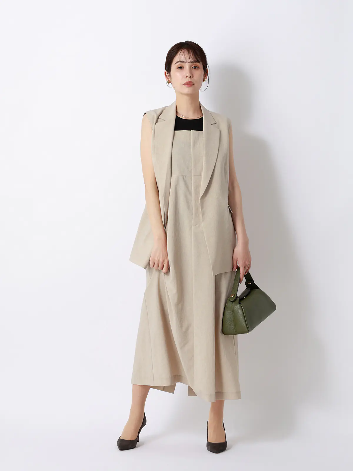 キャミワンピース／ウォッシャブル／UVカット／BREEZE COOL／無地／BIYORI UP ベージュ 38(9号）