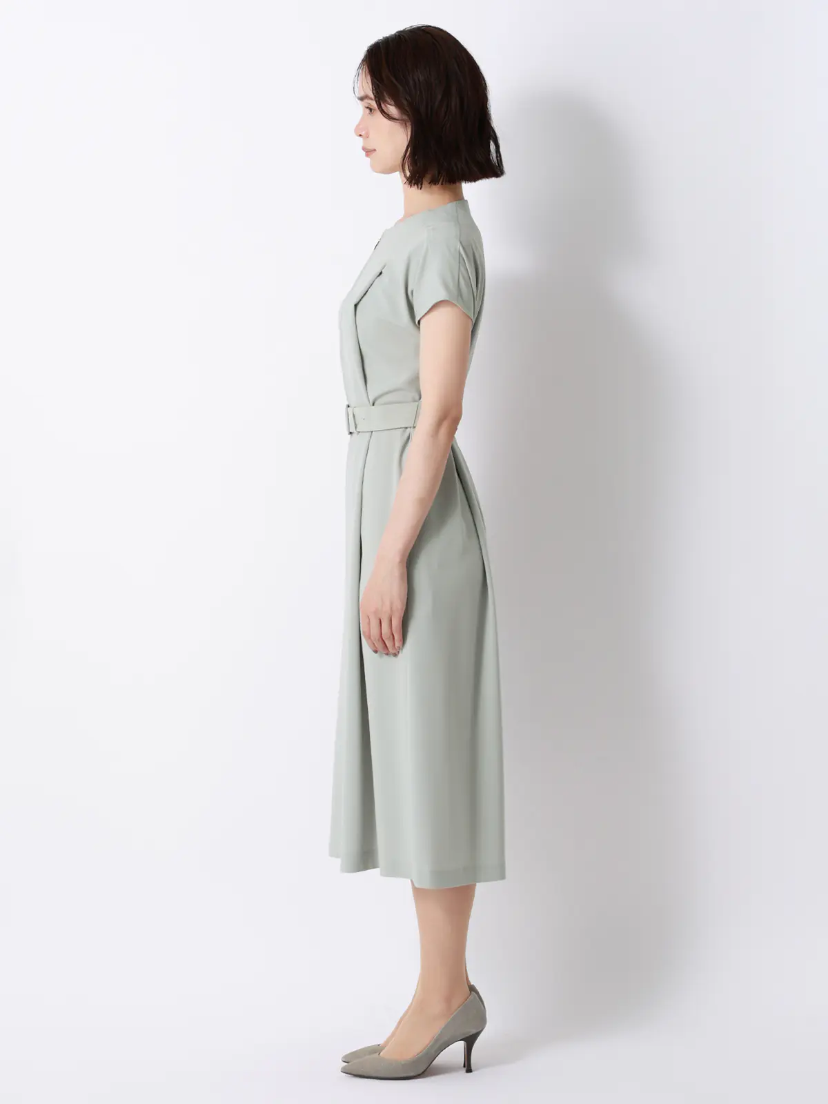 WEB限定／クルーネックワンピース／ウォッシャブル／ストレッチ／撥水／UVカット／BIYORI UP ミント 38(9号）