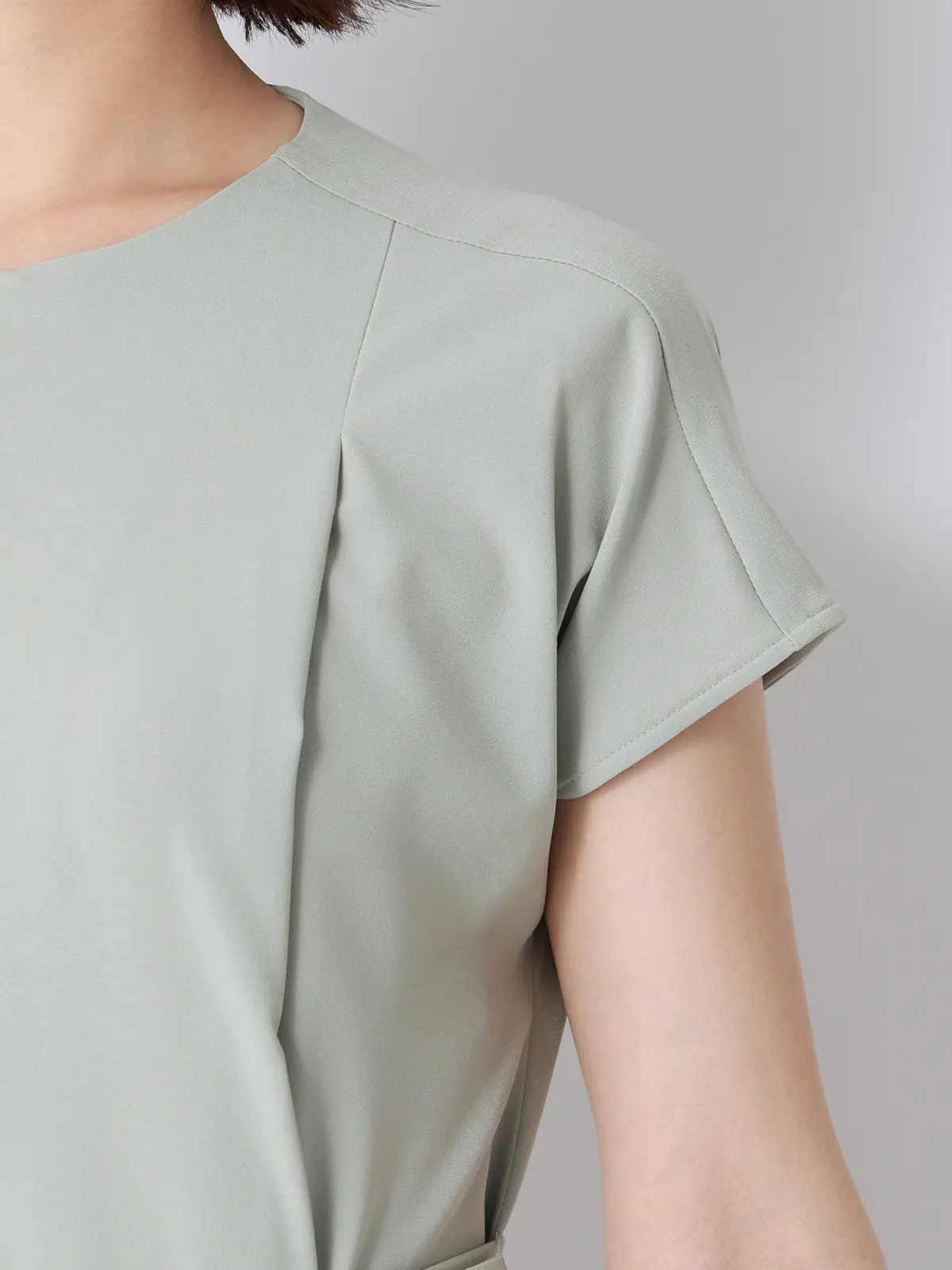 WEB限定／クルーネックワンピース／ウォッシャブル／ストレッチ／撥水／UVカット／BIYORI UP ミント 38(9号）