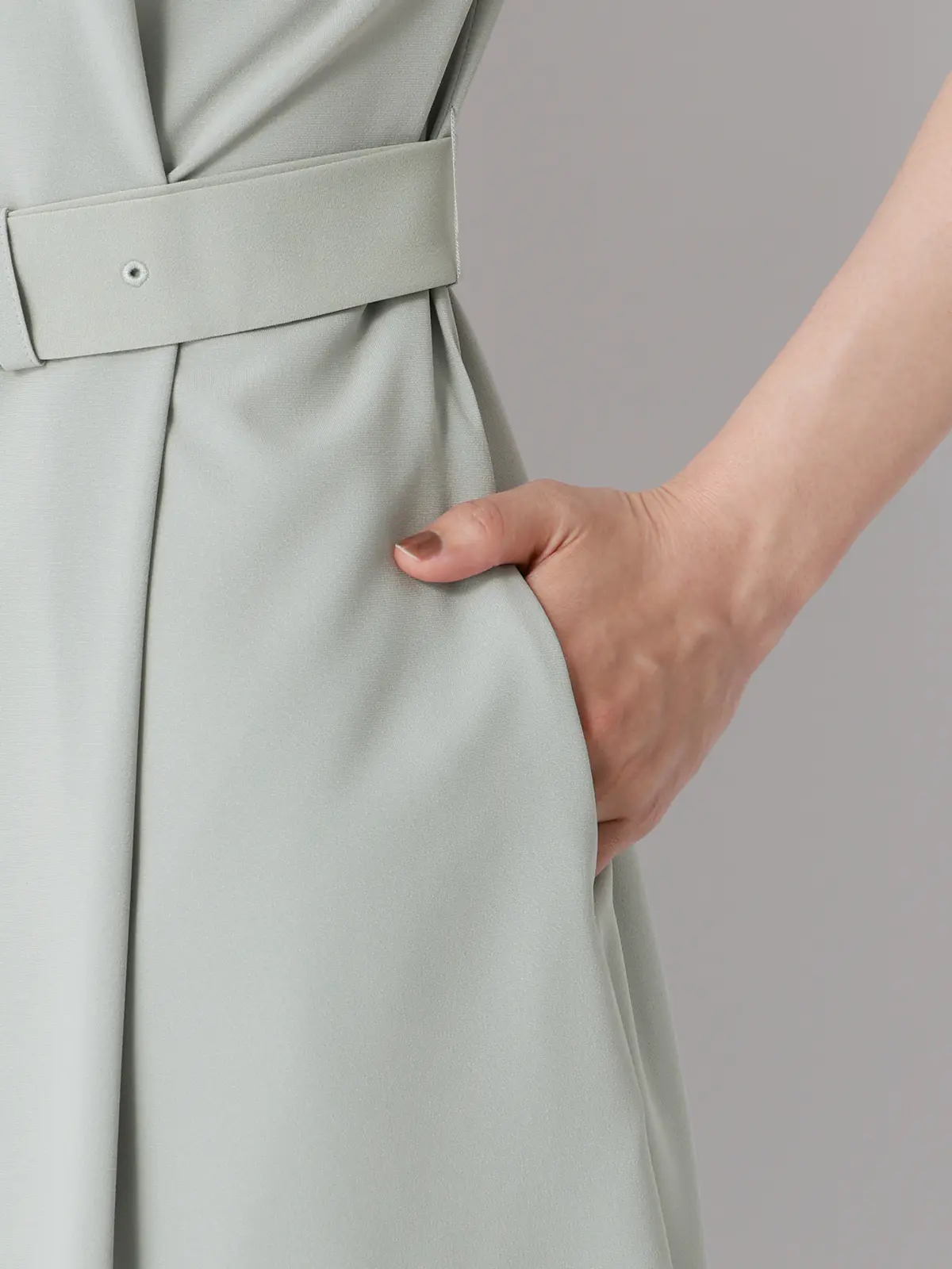 WEB限定／クルーネックワンピース／ウォッシャブル／ストレッチ／撥水／UVカット／BIYORI UP ミント 38(9号）