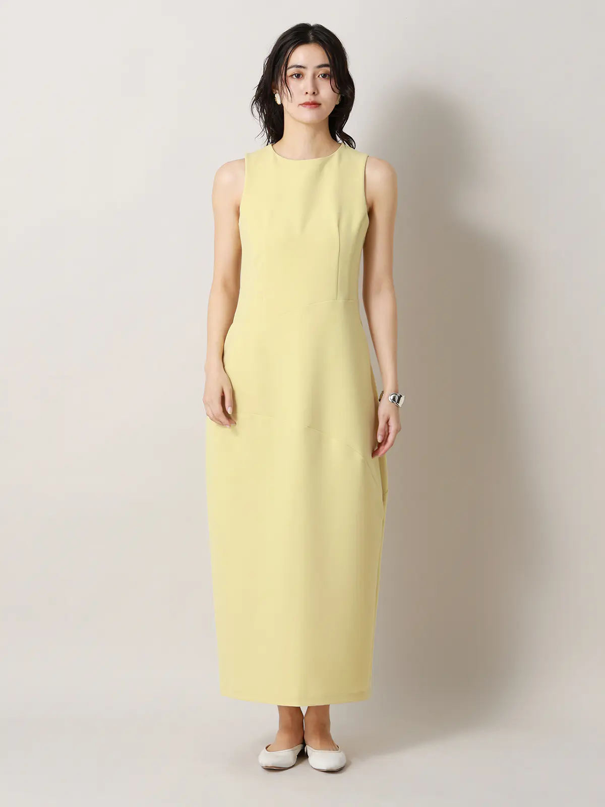 【2／23　23:59までWEB先行販売中】CIS．／アシンメトリックドレス イエロー 34(5号）