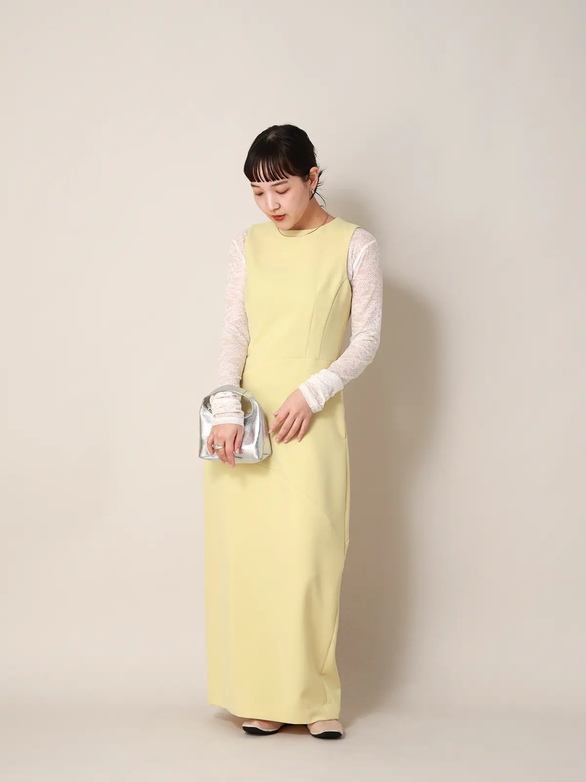 【2／23　23:59までWEB先行販売中】CIS．／アシンメトリックドレス イエロー 34(5号）