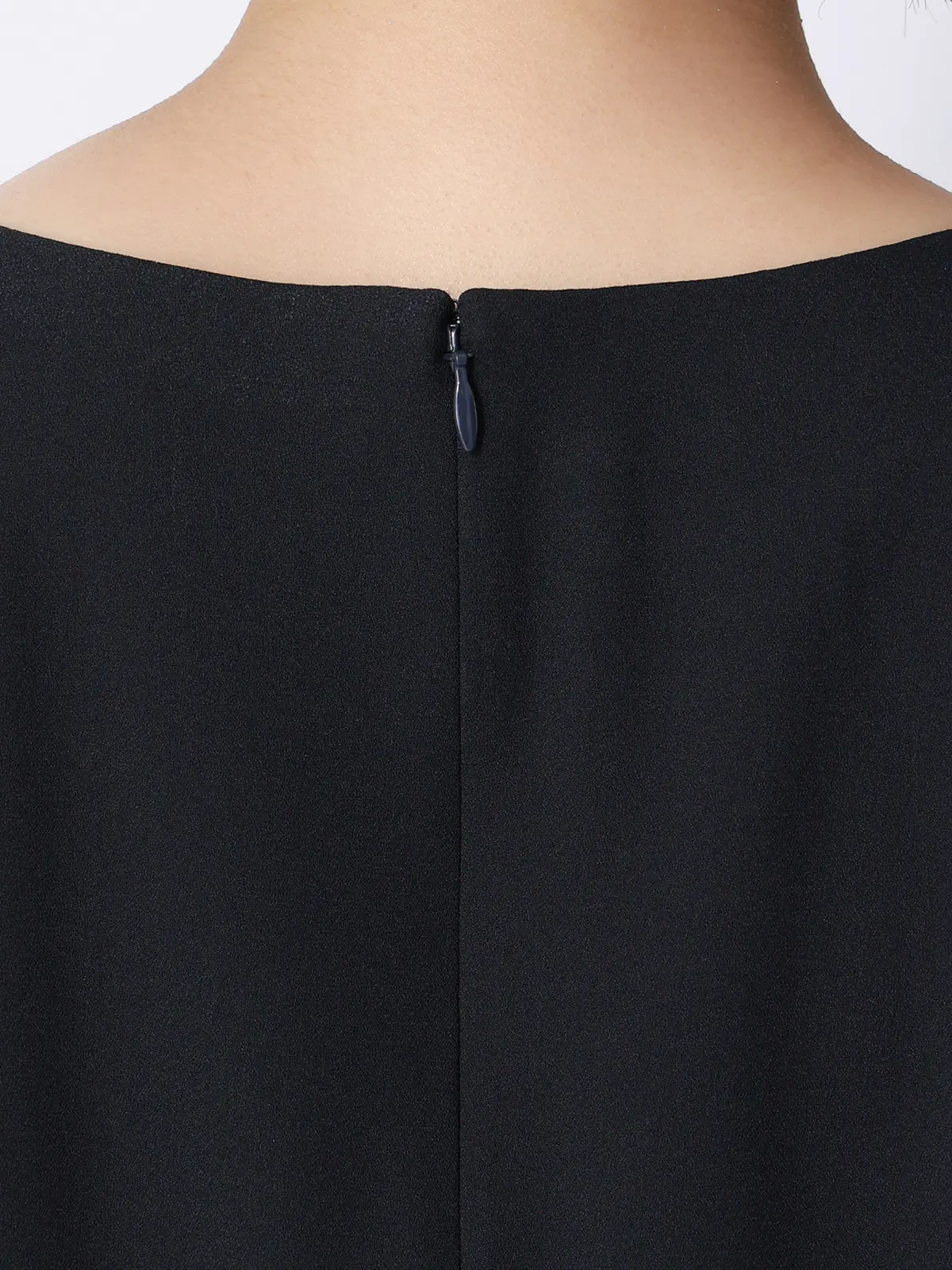 WEB限定／ジャケット＆ワンピースセットアップ／ノーカラー／ウォッシャブル／フォーマル／無地 ネイビー 36(7号）