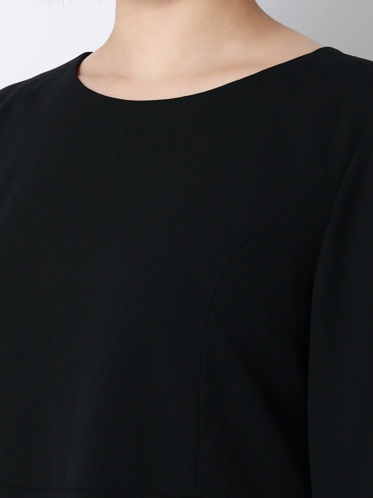 WEB限定／ジャケット＆ワンピースセットアップ／ノーカラー／ウォッシャブル／フォーマル／無地 ブラック 36(7号）