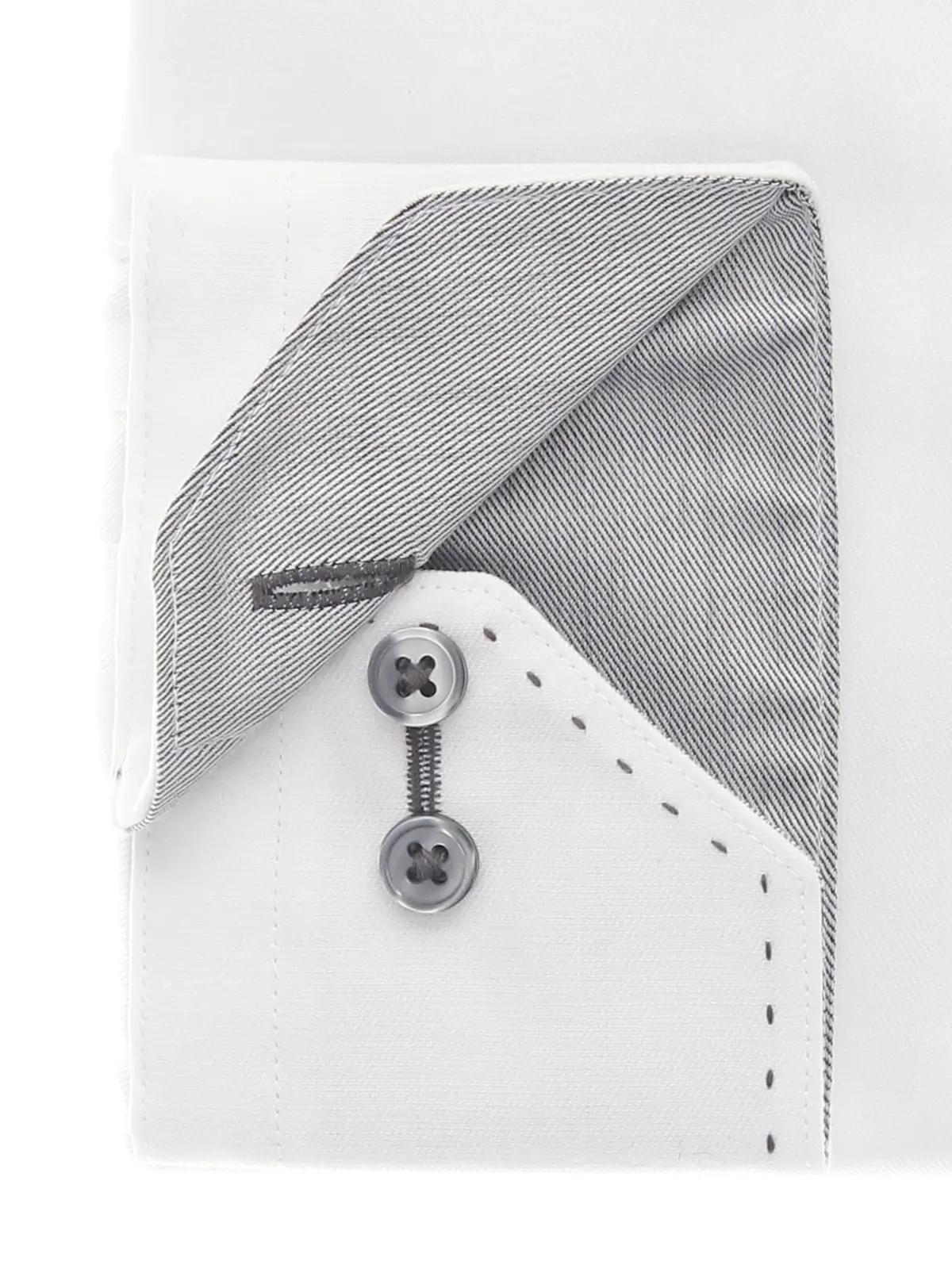 ワイシャツ／長袖／ノンアイロン／形態安定／ワイドカラー／織柄／BASIC／ドレスシャツ ホワイト 首周り:37cm,裄丈:80cm