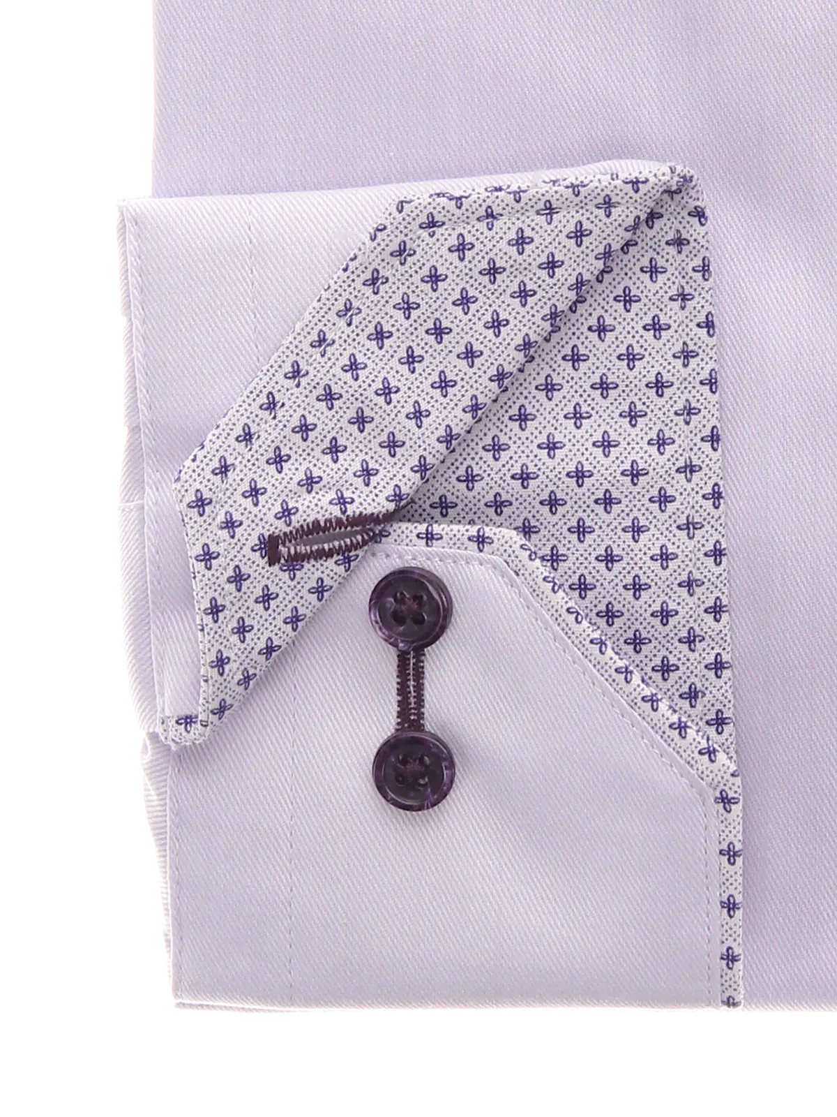 ワイシャツ／長袖／ノンアイロン／形態安定／ボタンダウンカラー／織柄／BASIC／ドレスシャツ パープル 首周り:37cm,裄丈:80cm