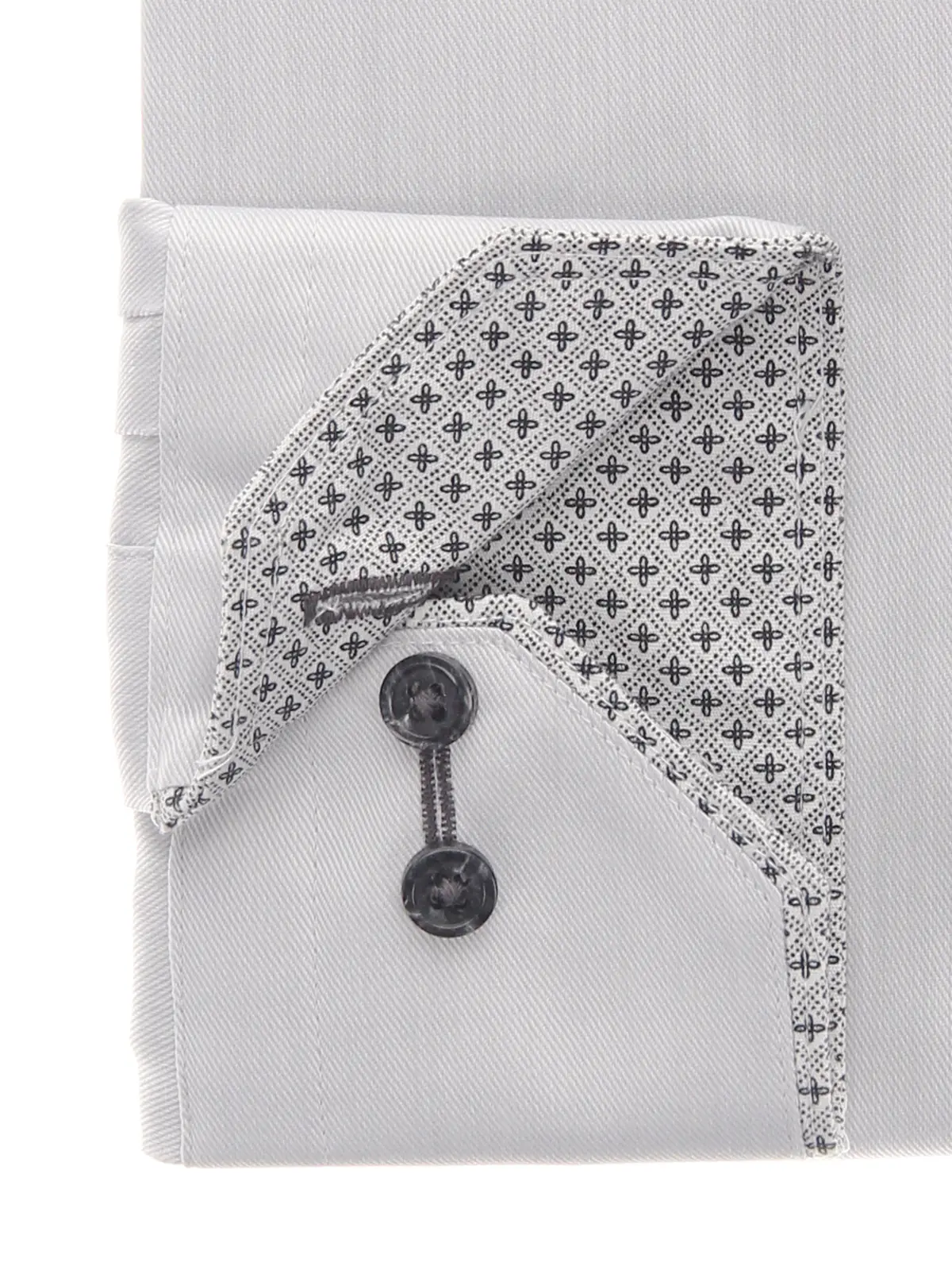 ワイシャツ／長袖／ノンアイロン／形態安定／ボタンダウンカラー／織柄／BASIC／ドレスシャツ ライトグレー 首周り:37cm,裄丈:80cm