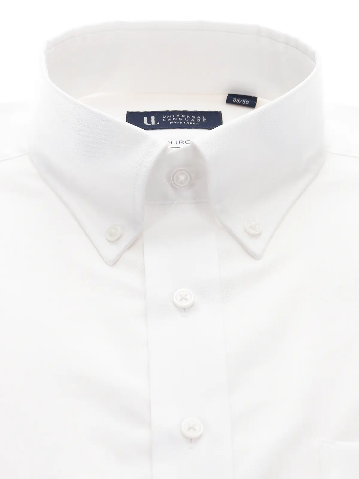 ワイシャツ/長袖/ノンアイロン/形態安定/ボタンダウンカラー/無地/BASIC/ドレスシャツ ホワイト 首周り:37cm,裄丈:80cm