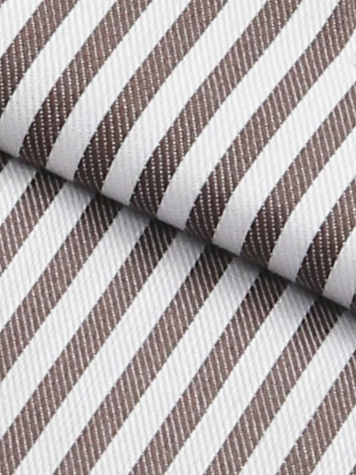 ワイシャツ/長袖/ノンアイロン/形態安定/ワイドカラー/ストライプ/BASIC/ドレスシャツ ブラウン 首周り:37cm,裄丈:80cm