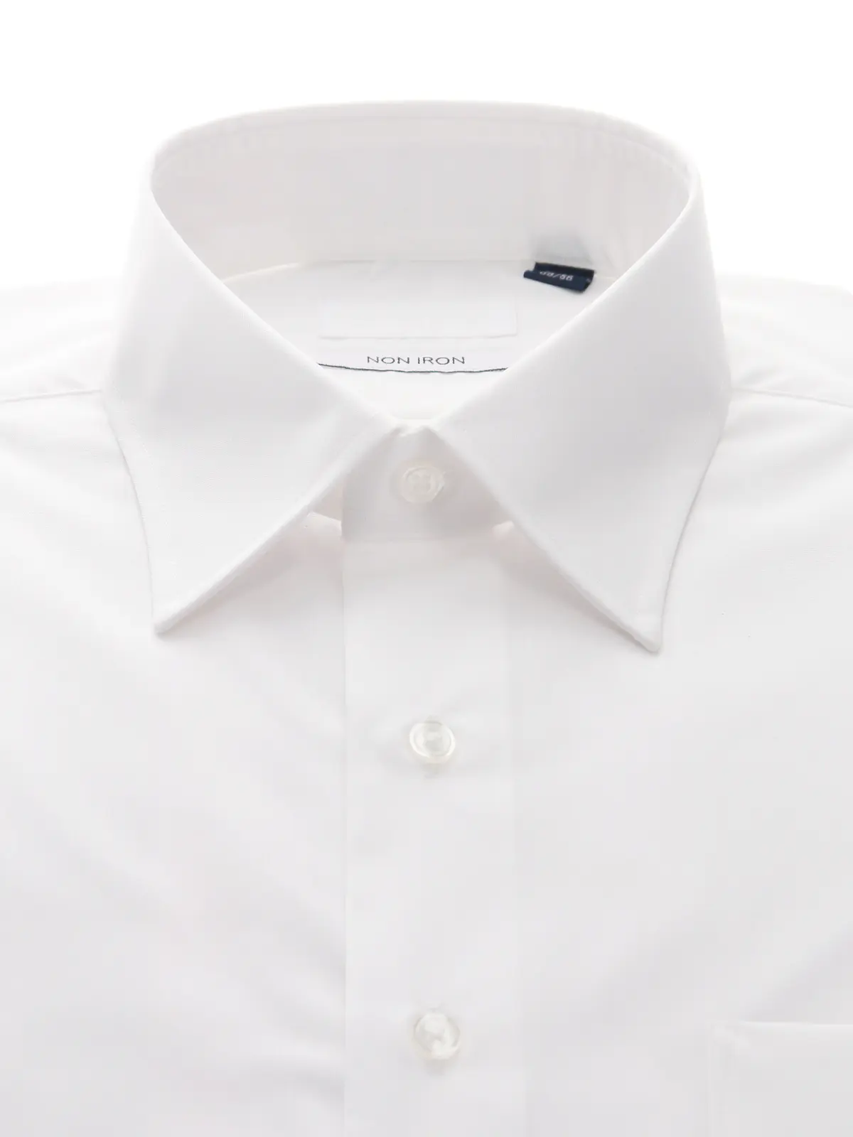 ワイシャツ／長袖／ノンアイロン／形態安定／レギュラーカラー／無地／BASIC／ドレスシャツ ホワイト 首周り:37cm,裄丈:80cm