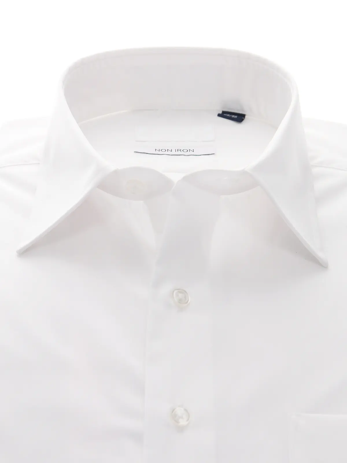 ワイシャツ／長袖／ノンアイロン／形態安定／レギュラーカラー／無地／BASIC／ドレスシャツ ホワイト 首周り:37cm,裄丈:80cm