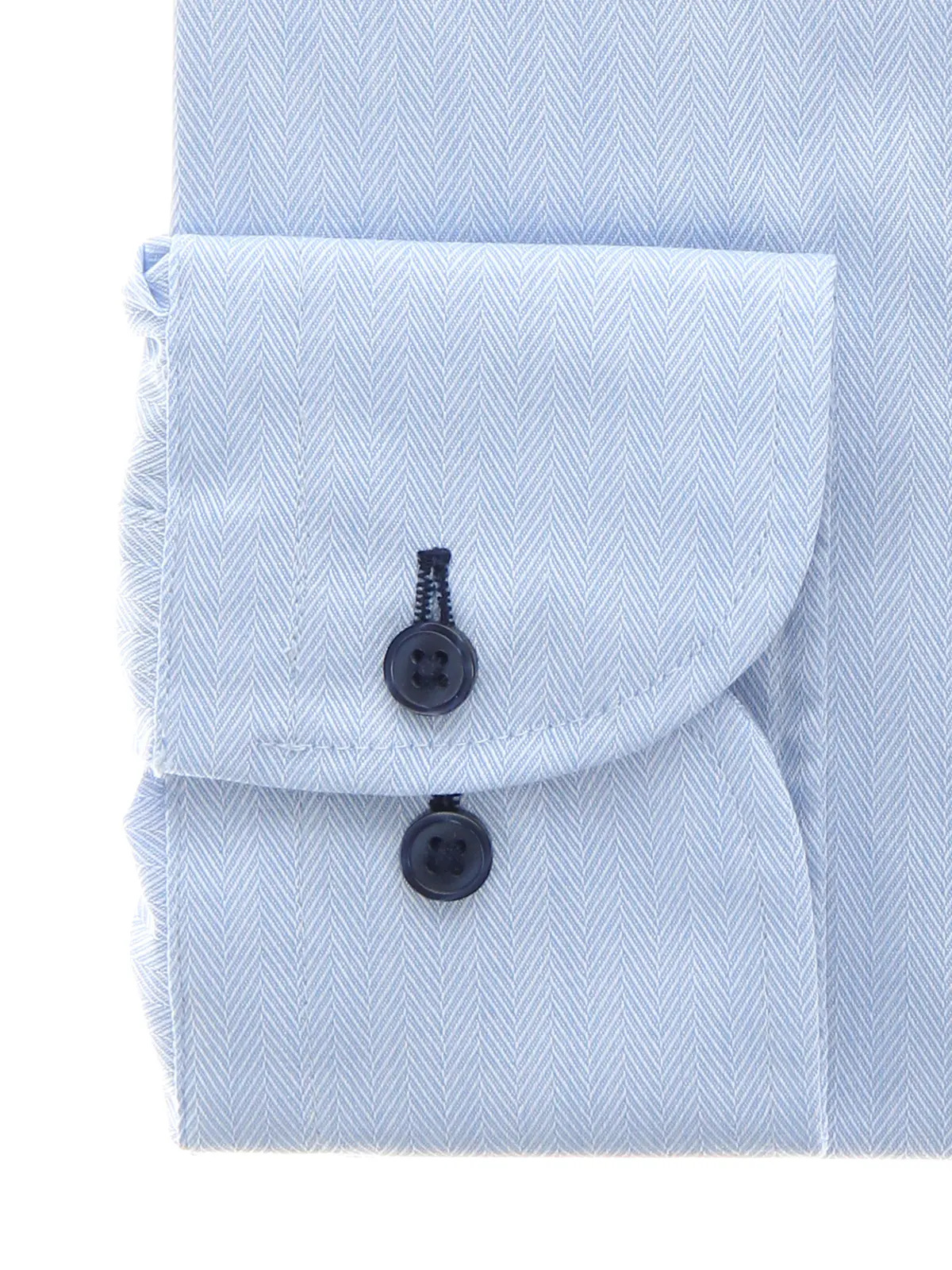 ▽ワイシャツ/長袖/形態安定/ホリゾンタルカラー/ヘリンボーン/BASIC/ドレスシャツ ブルー 首周り:39cm,裄丈:86cm