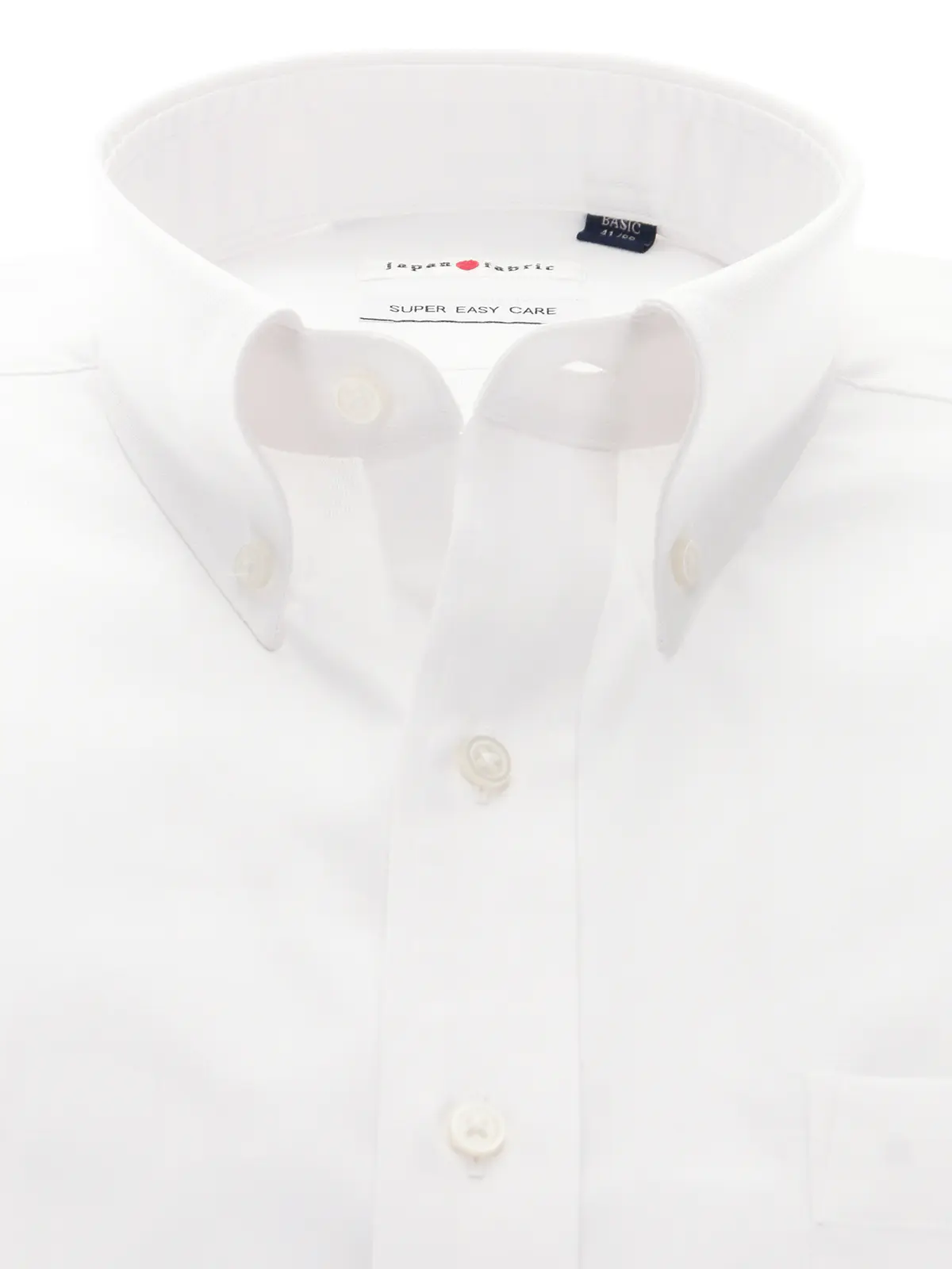 ワイシャツ/長袖/形態安定/ボタンダウンカラー/織柄/BASIC/ドレスシャツ ホワイト 首周り:41cm,裄丈:84cm