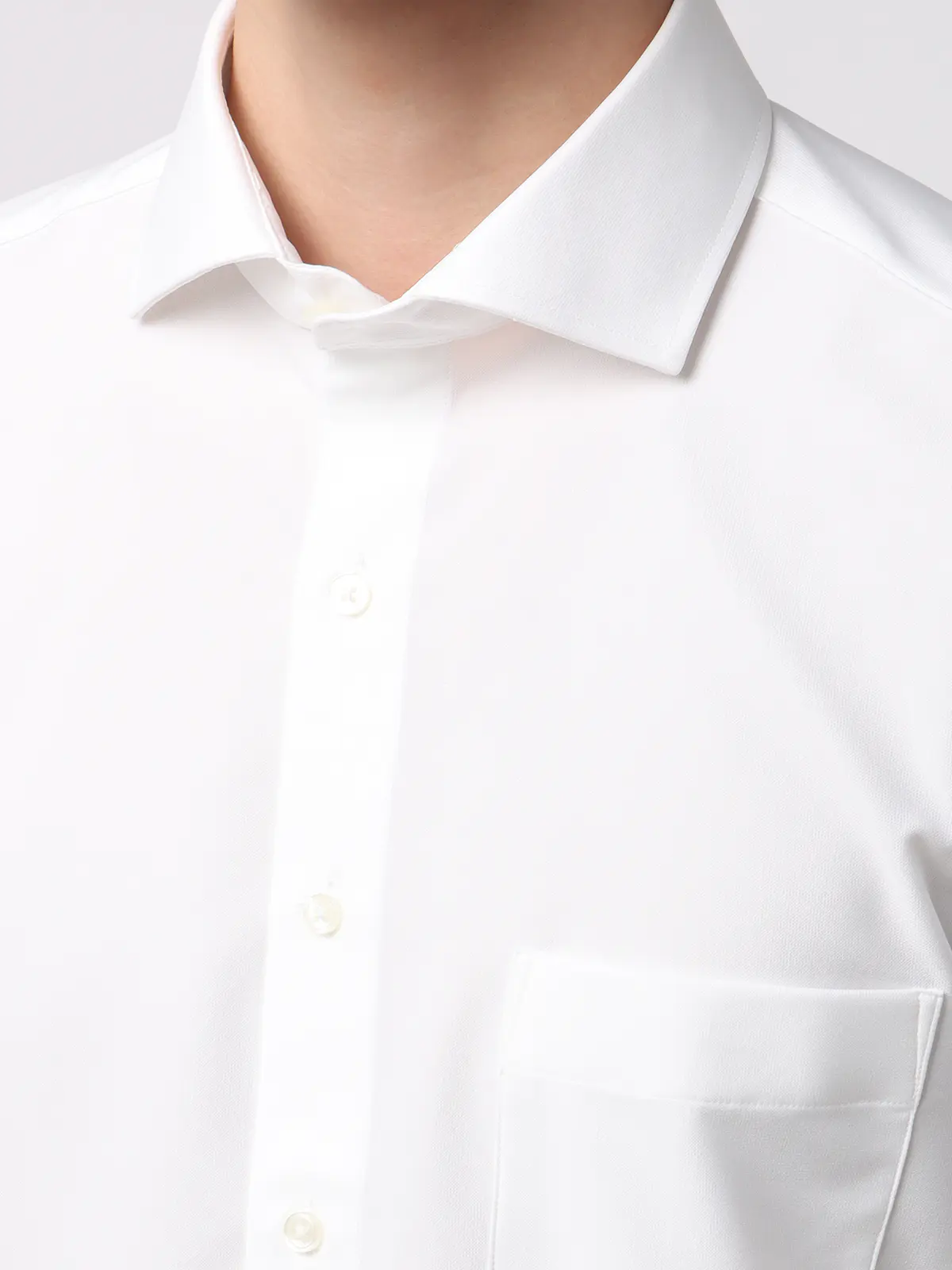 最高シャツ／ワイシャツ／長袖／ノンアイロンジャージー／ホリゾンタルカラー／FIT／ドレスシャツ ホワイト 首周り:37cm,裄丈:80cm