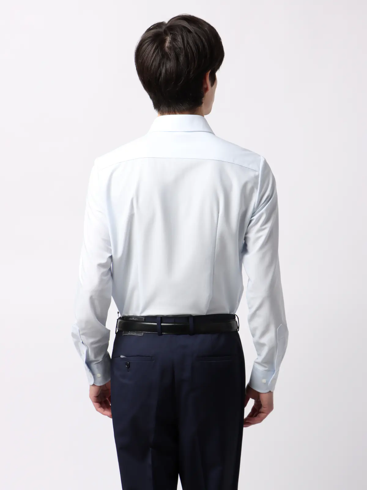 最高シャツ/ワイシャツ/長袖/ノンアイロンジャージー/ホリゾンタルカラー/FIT/ドレスシャツ サックス 首周り:37cm,裄丈:80cm