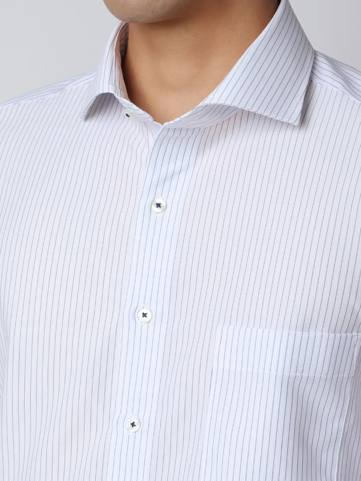 最高シャツ／ワイシャツ／長袖／ノンアイロンジャージー／ホリゾンタルカラー／FIT／ドレスシャツ ネイビー 首周り:37cm,裄丈:80cm