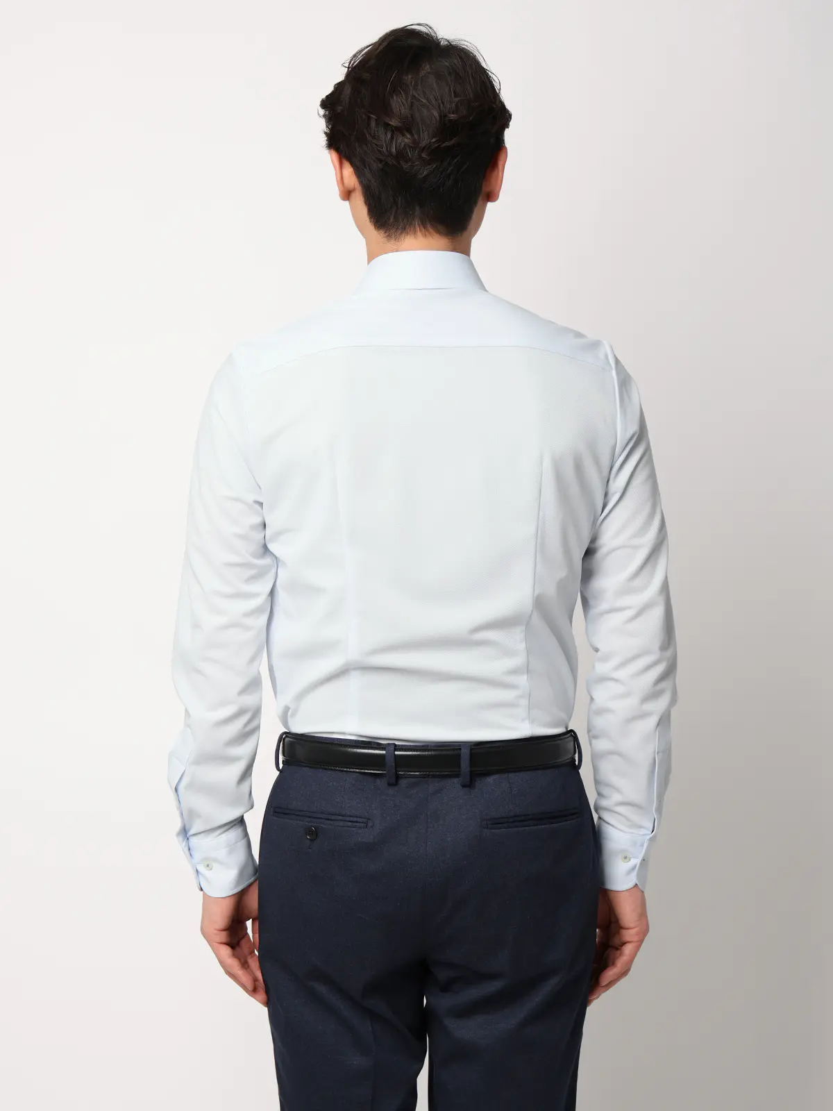 最高シャツ/ワイシャツ/長袖/ノンアイロンジャージー/ワイドカラー/FIT/ドレスシャツ サックス 首周り:37cm,裄丈:80cm