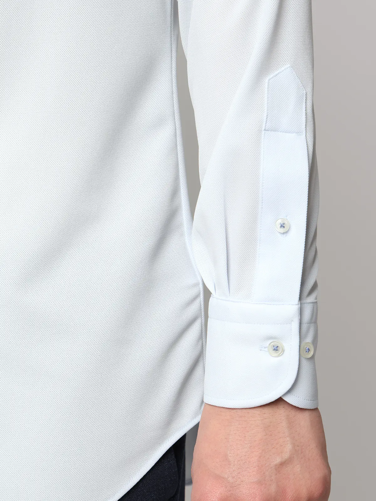 最高シャツ/ワイシャツ/長袖/ノンアイロンジャージー/ワイドカラー/FIT/ドレスシャツ サックス 首周り:37cm,裄丈:80cm