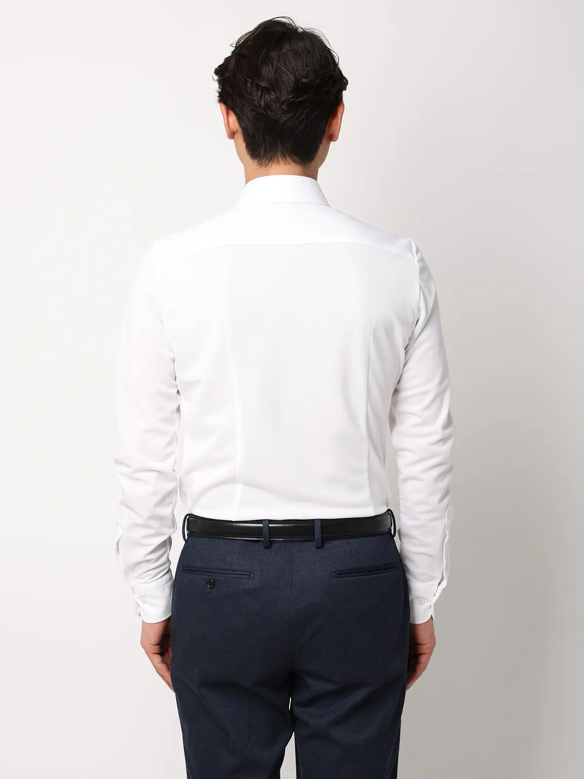 最高シャツ/ワイシャツ/長袖/ノンアイロンジャージー/ワイドカラー/FIT/ドレスシャツ ホワイト 首周り:37cm,裄丈:80cm