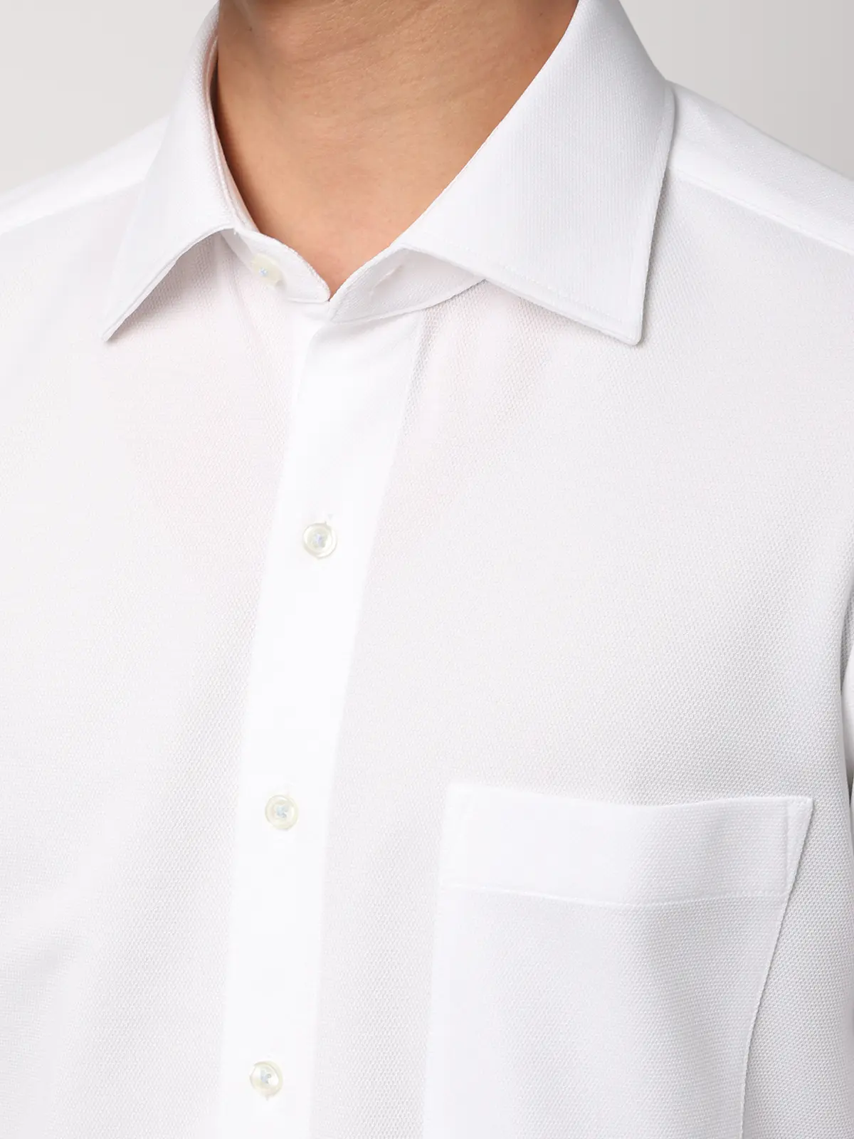 最高シャツ/ワイシャツ/長袖/ノンアイロンジャージー/ワイドカラー/FIT/ドレスシャツ ホワイト 首周り:37cm,裄丈:80cm