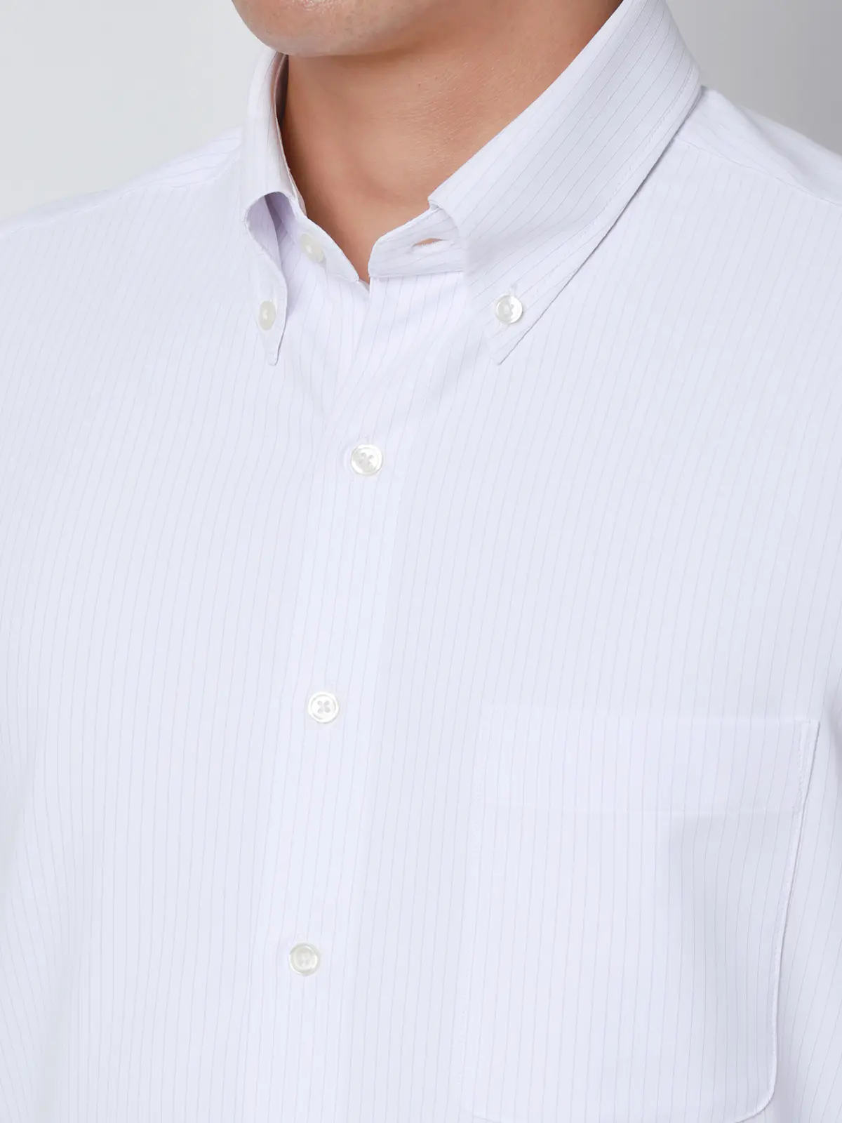 ▽冷たいシャツ／ワイシャツ／ノンアイロンジャージー／ボタンダウンカラー／FIT／ドレスシャツ パープル 首周り:37cm,裄丈:80cm