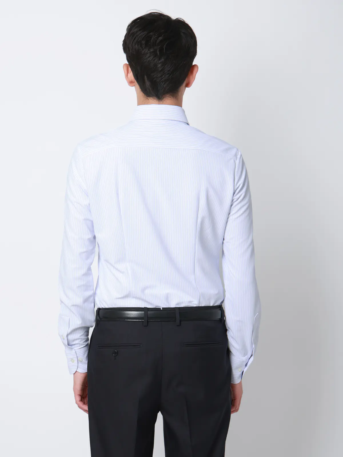 ▽冷たいシャツ／ワイシャツ／ノンアイロンジャージー／ボタンダウンカラー／FIT／ドレスシャツ ブルー 首周り:37cm,裄丈:80cm