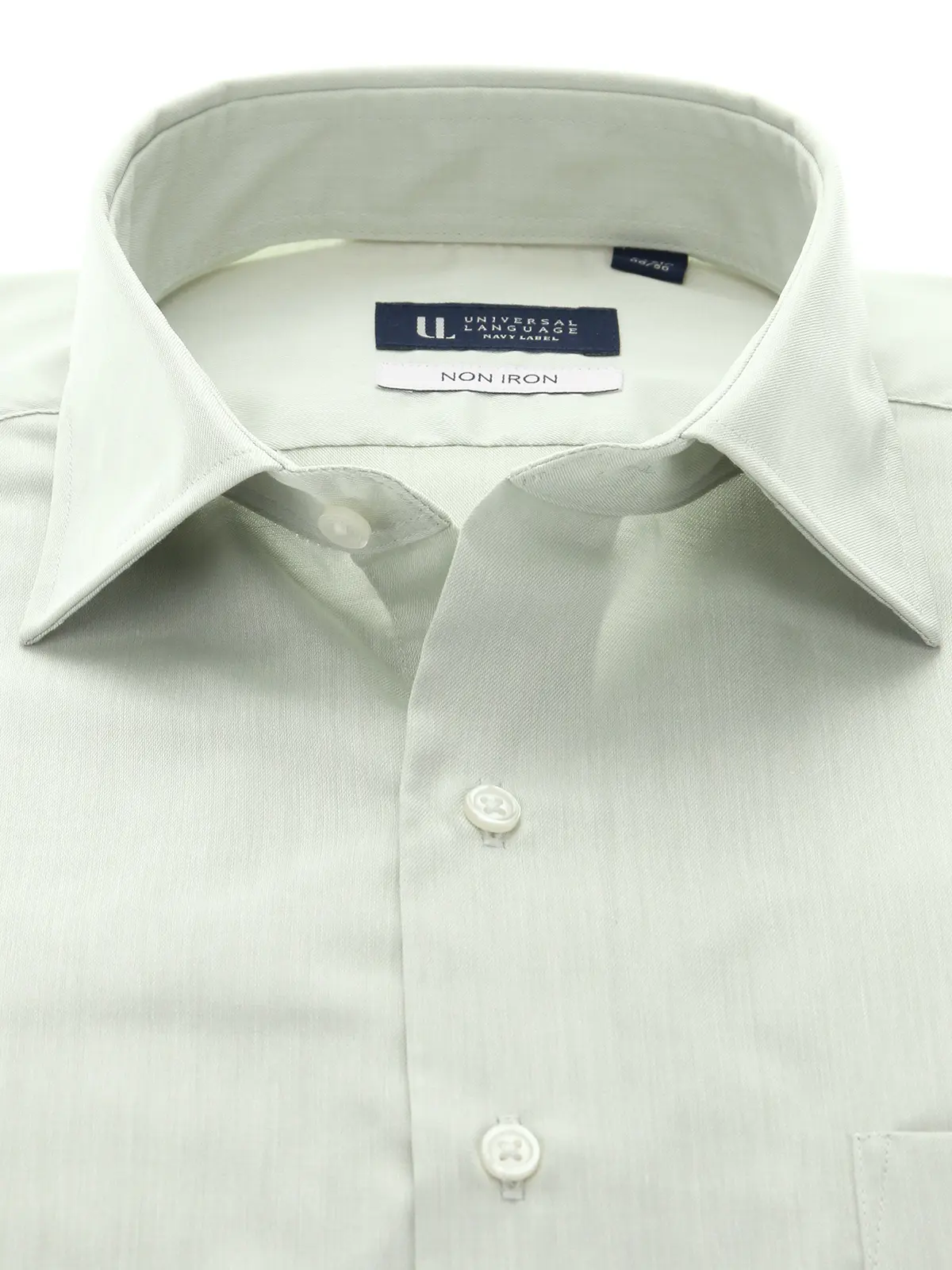 ワイシャツ/長袖/ノンアイロン/ワイドカラー/無地/BASIC/ドレスシャツ Lグリーン 首周り:37cm,裄丈:80cm