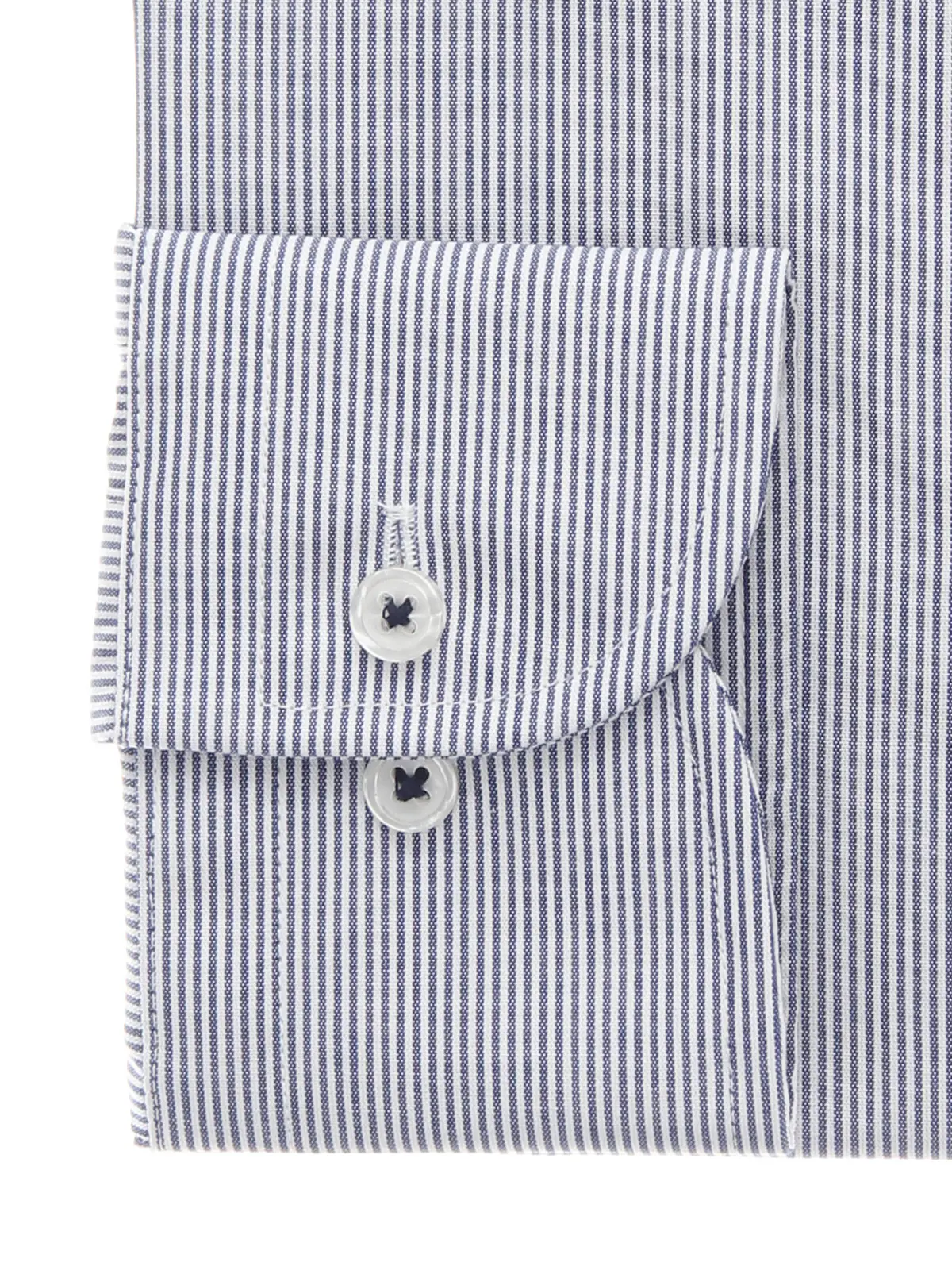 ▽ワイシャツ／長袖／ノンアイロン／形態安定／ワイドカラー／ストライプ／BASIC／ドレスシャツ ネイビー 首周り:37cm,裄丈:80cm